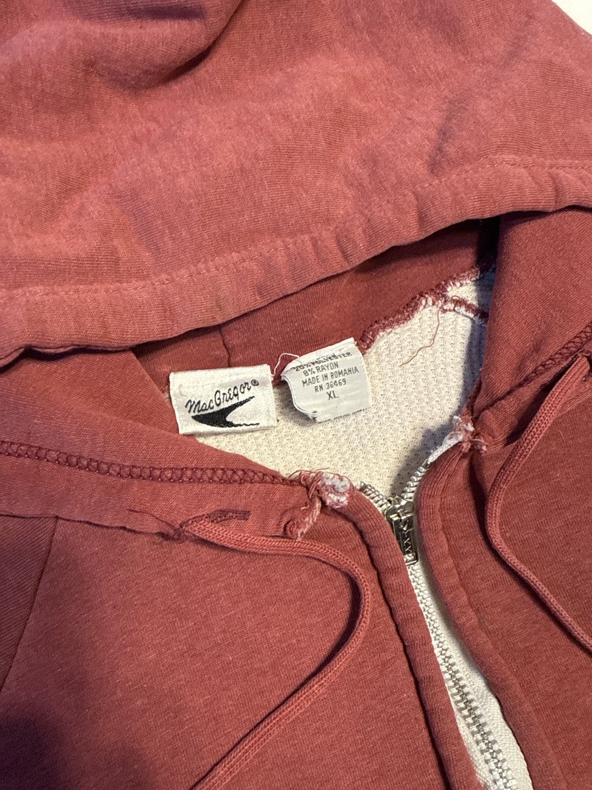 McGregor Vintage 80s Macgregor Faded Red Thermal Zip Hoodie Size US L / EU 52-54 / 3 - 2 Thumbnail