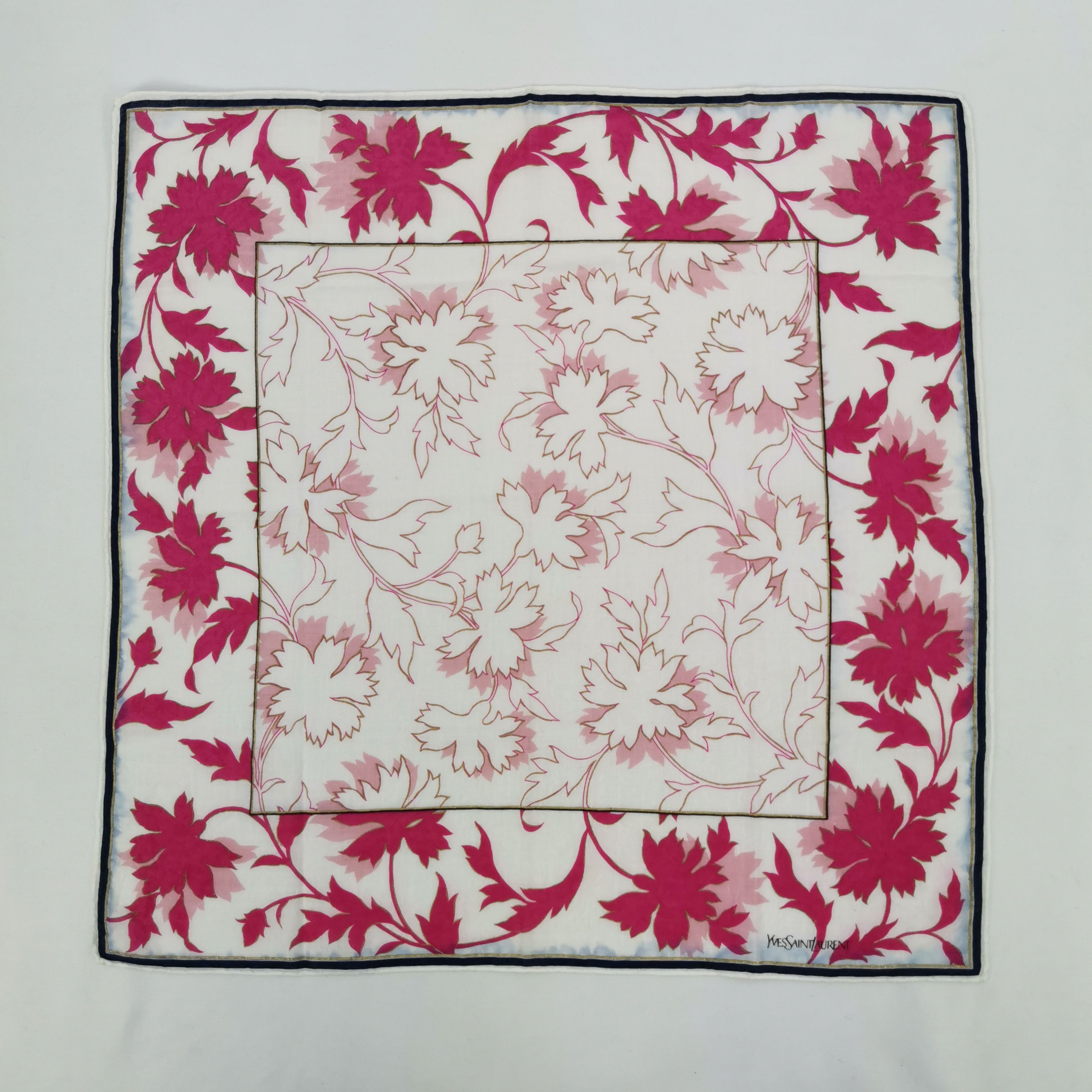 Japanese Brand Vintage Yves Saint Laurent Handkerchief YSL Neckerchief Size ONE SIZE - 2 Thumbnail