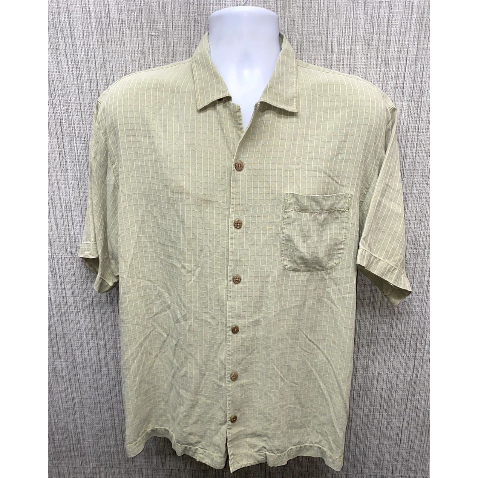 Tommy Bahama Tommy Bahama Shirt Mens Green Silk Short Sleeve Hawaiian Button-Up Collar-Down M Regular Boys? Size US M / EU 48-50 / 2 - 2 Thumbnail