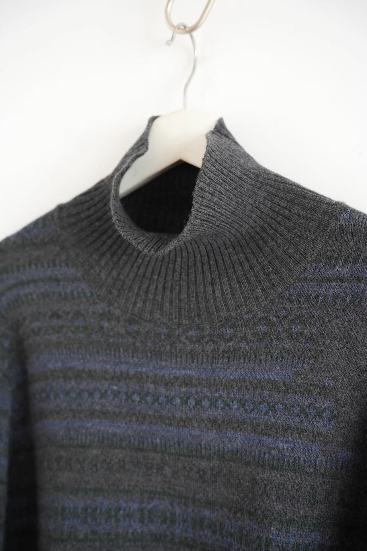 Yohji Yamamoto Yohji Yamamoto 24aw Blue Purple Stripe Turtleneck K4 Size US L / EU 52-54 / 3 - 4 Thumbnail