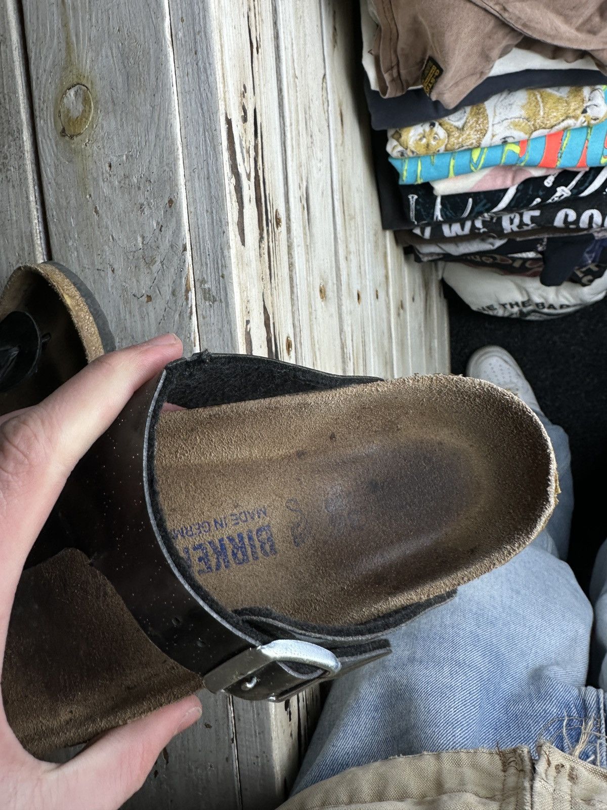 Birkenstock VNTG🚨 Birkenstock metal color Luxe Sandals rare slides Size US 6 / IT 36 - 13 Thumbnail
