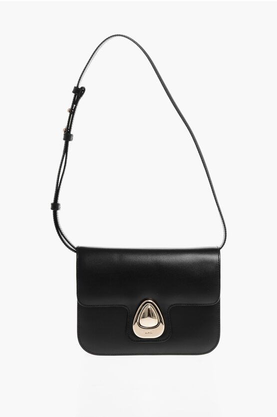 A P C Leather Astra Crossbody Bag in Black, Women's