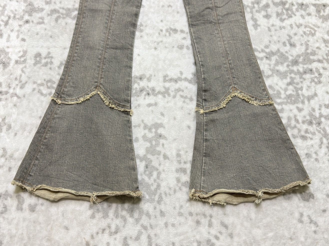 Vintage Pink Papillon Reconstructed Bootcut Bell Bottom Fringe Denim Size 27" / US 4 / IT 40 - 7 Thumbnail