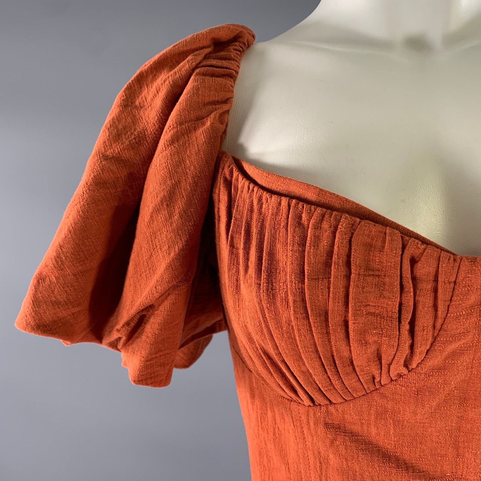 Jonathan Simkhai JONATHAN SIMKHAI Size 8 Orange Rust Linen Cropped Top Size M / US 6-8 / IT 42-44 - 2 Thumbnail