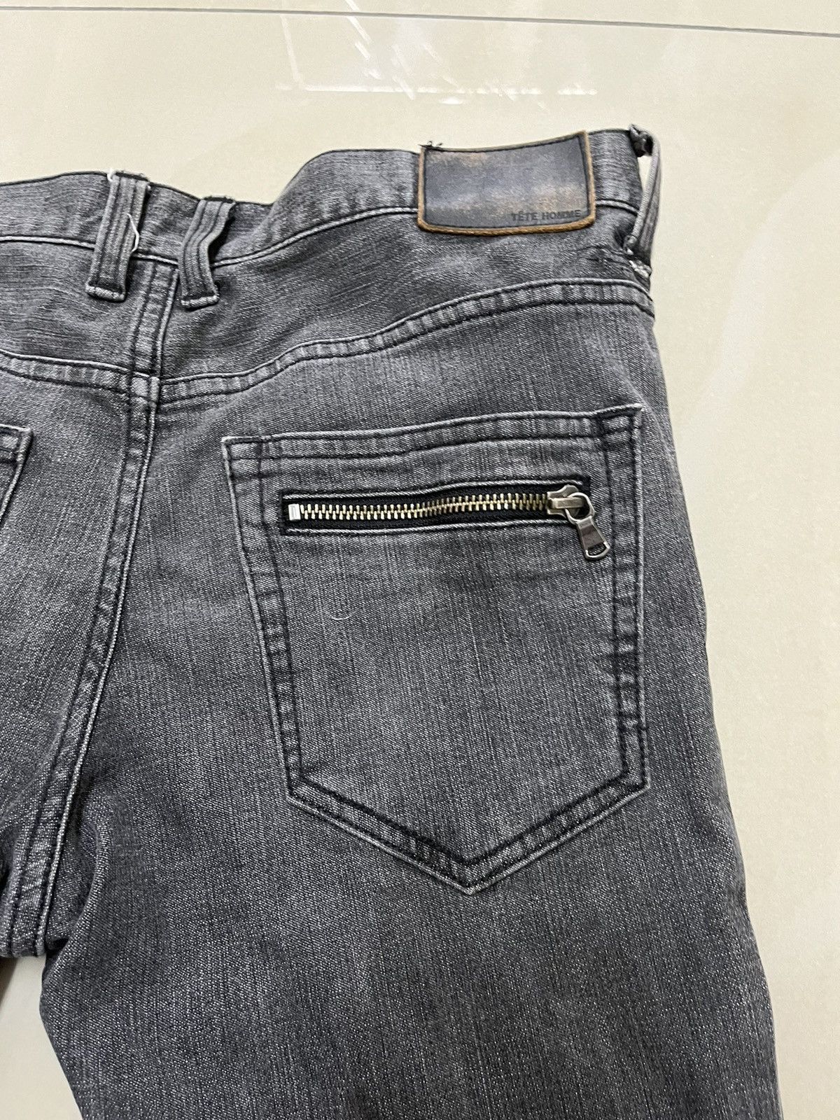 Tete Homme Tete Homme slim cutting grey black jeans Size US 31 - 16 Thumbnail