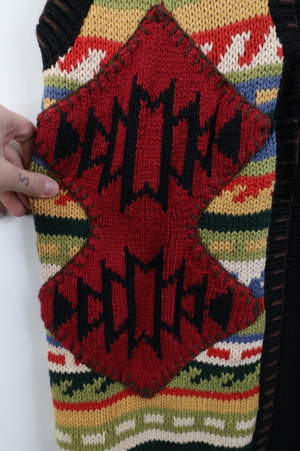 Vintage Vintage 90s Boho Chic Beaded Southwestern Cardigan Sweater Size M / US 6-8 / IT 42-44 - 5 Thumbnail