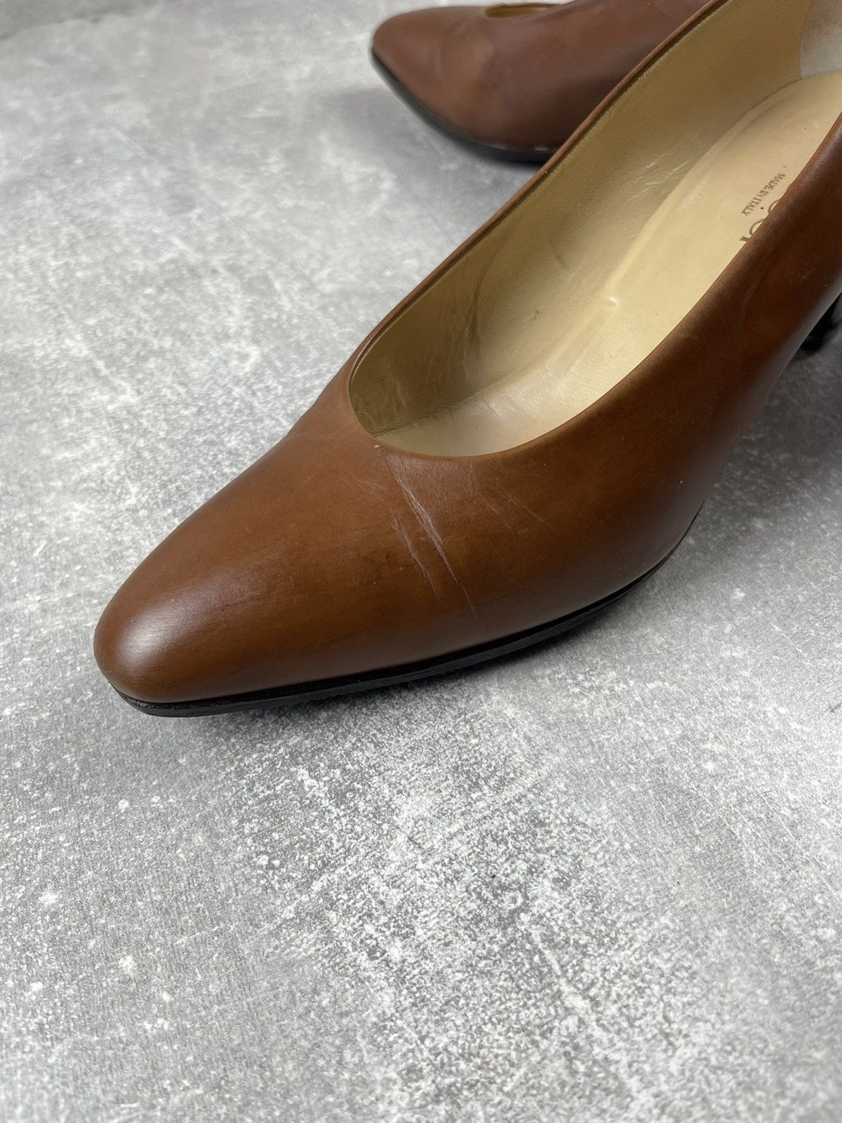 Gucci × Vintage Gucci Vintage Archives Leather Luxury Brown Heels Shoes Size US 8 / IT 38 - 12 Thumbnail