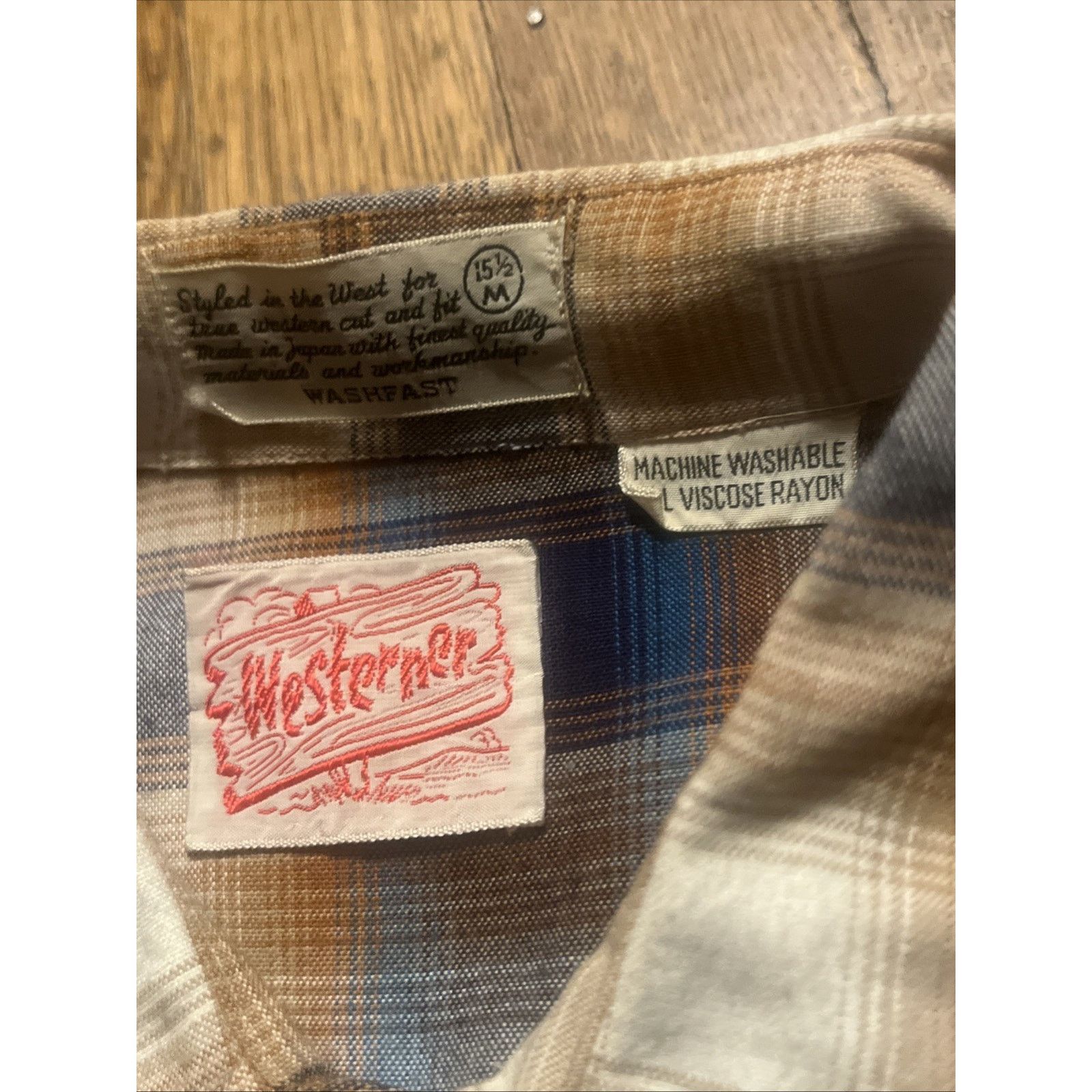 The Unbranded Brand Vtg 50s Heavy Rayon Shadow Plaid Shirt Sawtooth Pearl Snap M Size US M / EU 48-50 / 2 - 21 Thumbnail