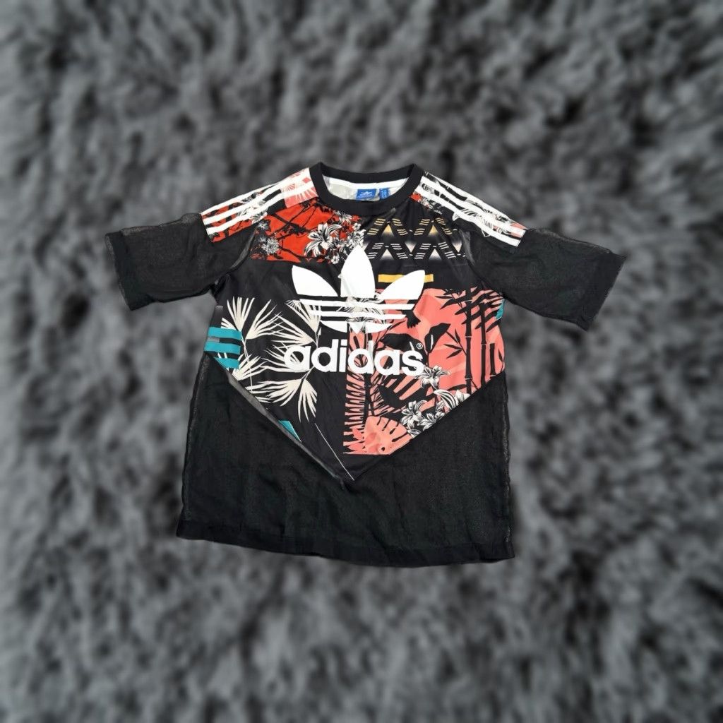 Adidas Adidas Originals Soccer Shirt Womens Sz S Tropical Chiffon Streetwear Retro Edgy Size S / US 4 / IT 40 - 1 Thumbnail