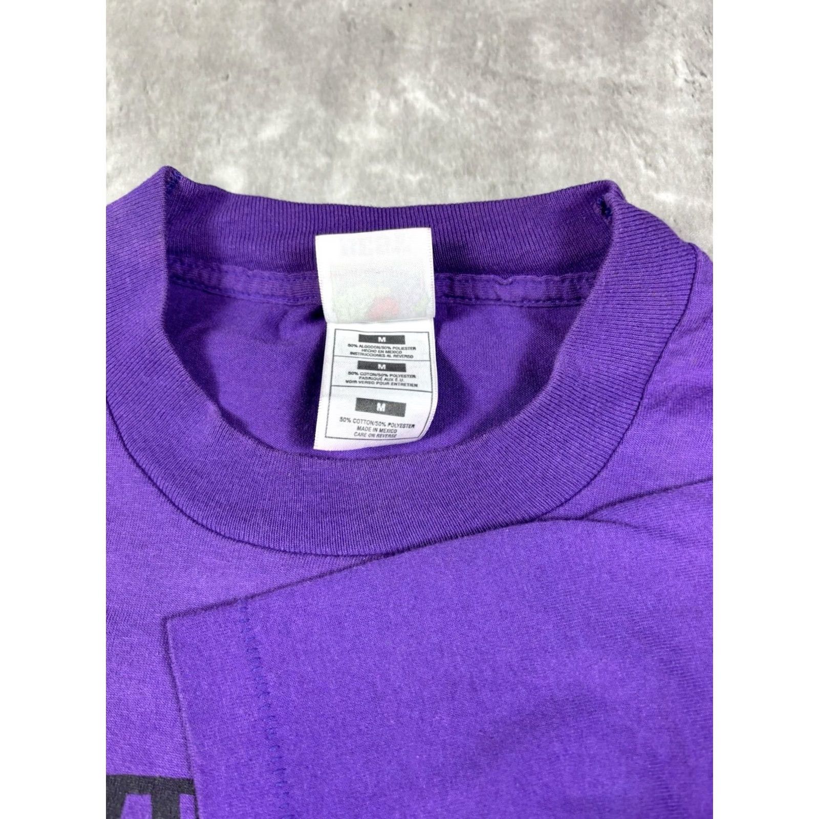 Fruit Of The Loom VINTAGE Fruit of the Loom 90s Graphic T-Shirt Shirt Men M Purple Crew Neck Short Sleeve Disney Friends Cars Stitch Happy Blue Cotton Size US M / EU 48-50 / 2 - 4 Thumbnail