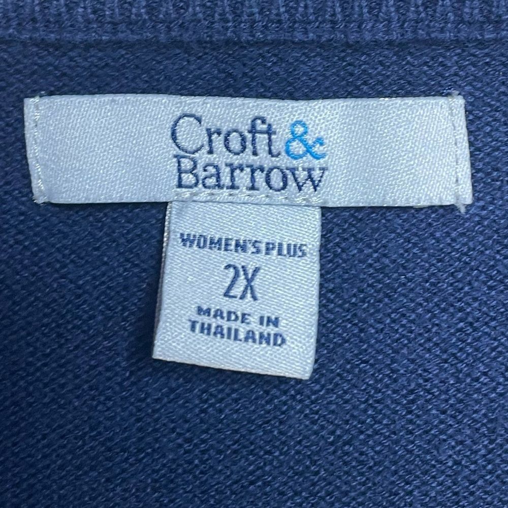 Croft & Barrow Croft & Barrow Navy Button Front Cardigan Sweater 2X Size 3XL / US 20-22 - 3 Thumbnail