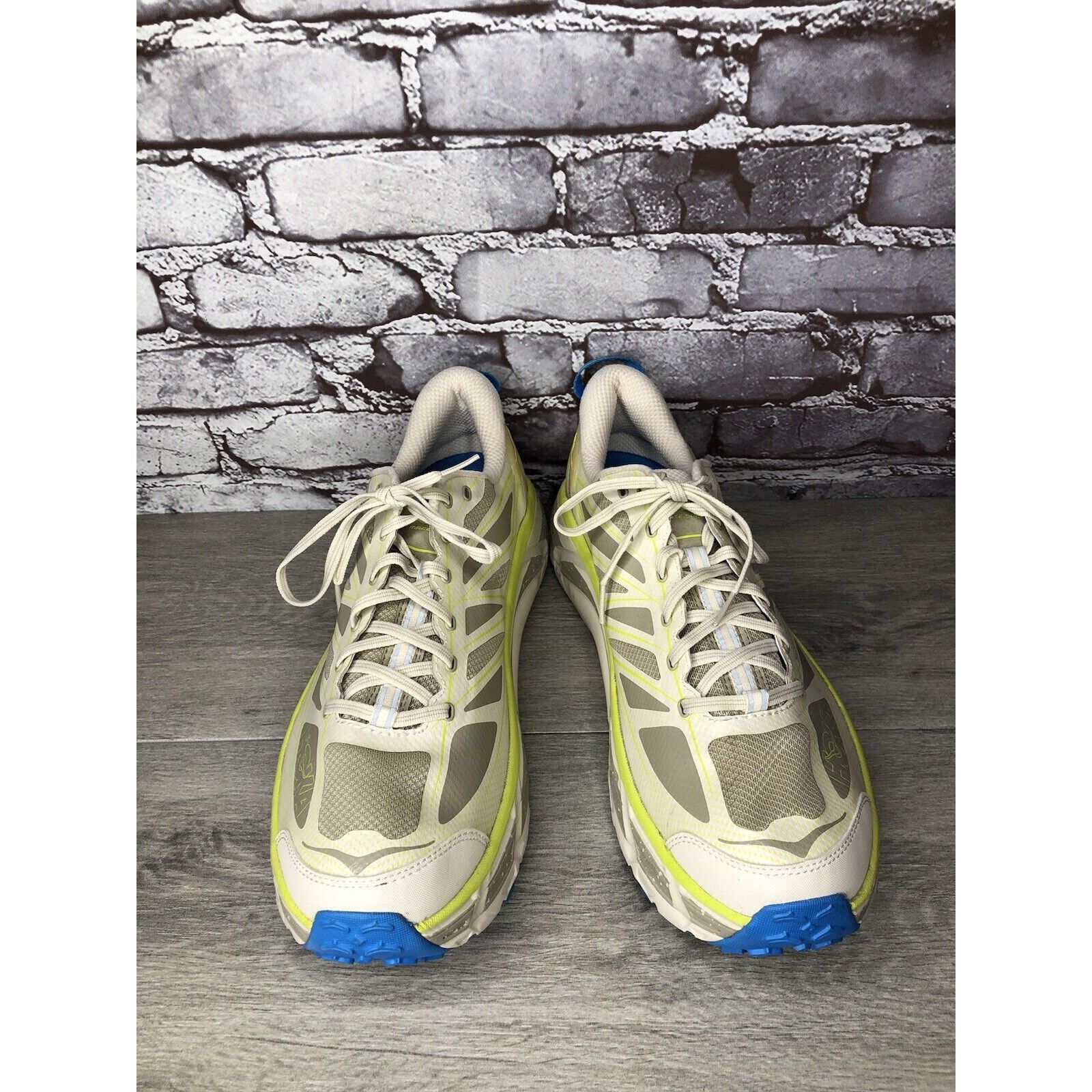 Hoka Hoka One Mafate Speed 2 Eggnog Gray Mesh Neon Yellow Running Size US 14 / EU 47 - 17 Thumbnail
