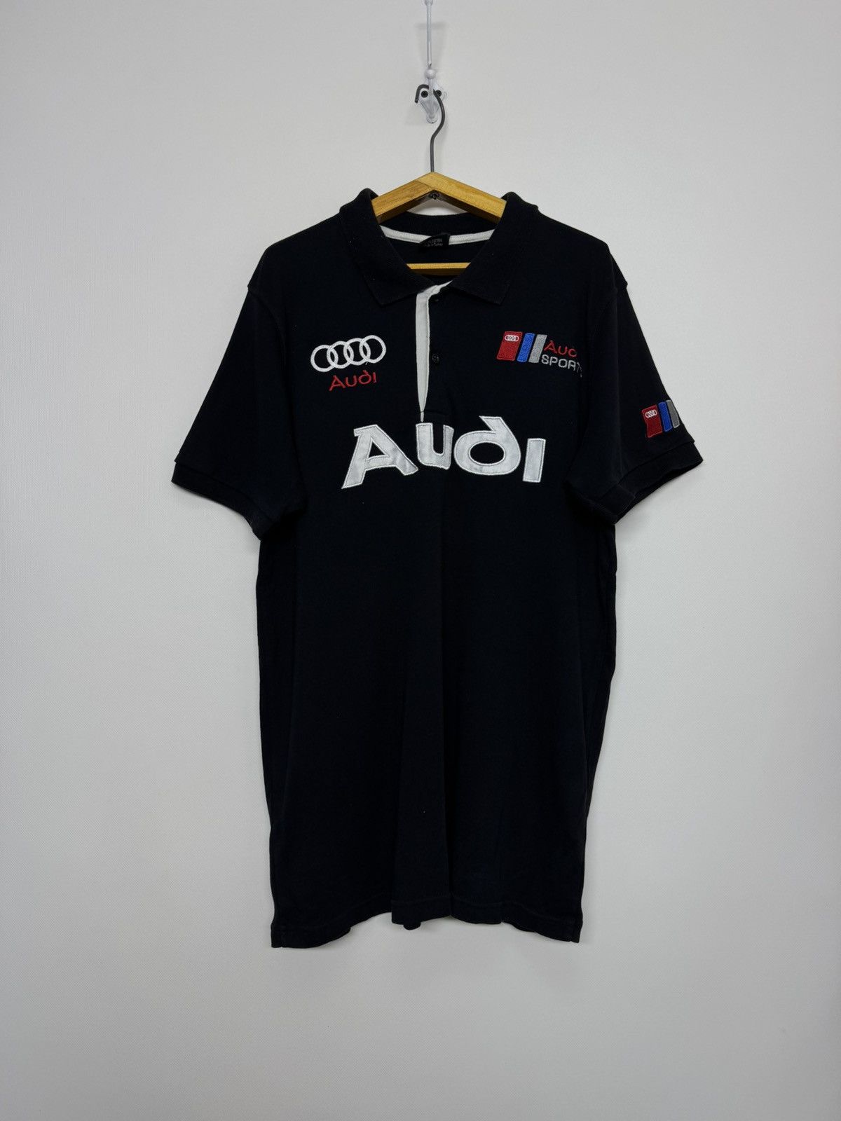 Audi Vintage Y2k Racing Polo Audi T-Shirt 00’s Size US L / EU 52-54 / 3 - 3 Thumbnail