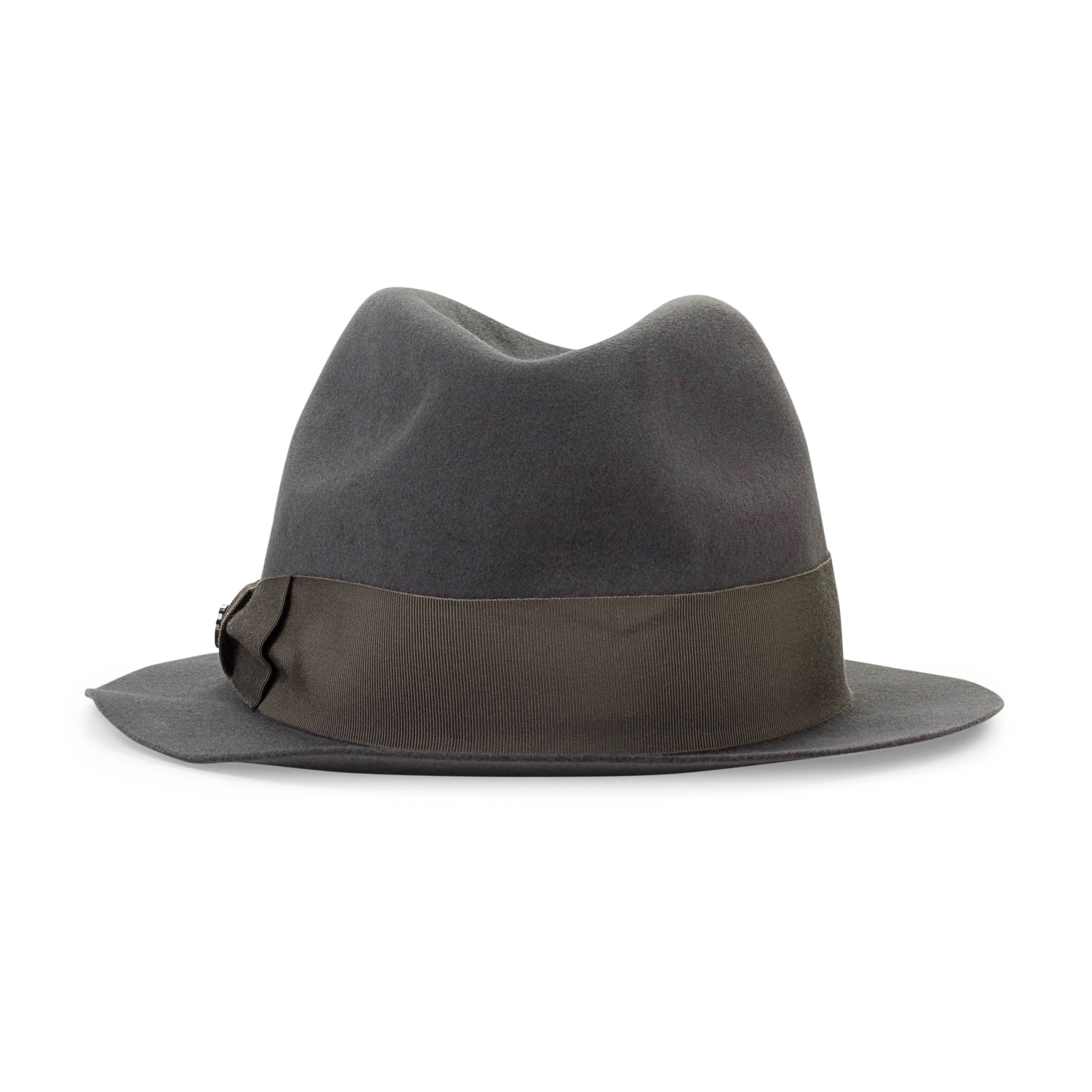 Loro Piana RABBIT GRAY FEDORA HAT SIZE M Size ONE SIZE - 1 Thumbnail
