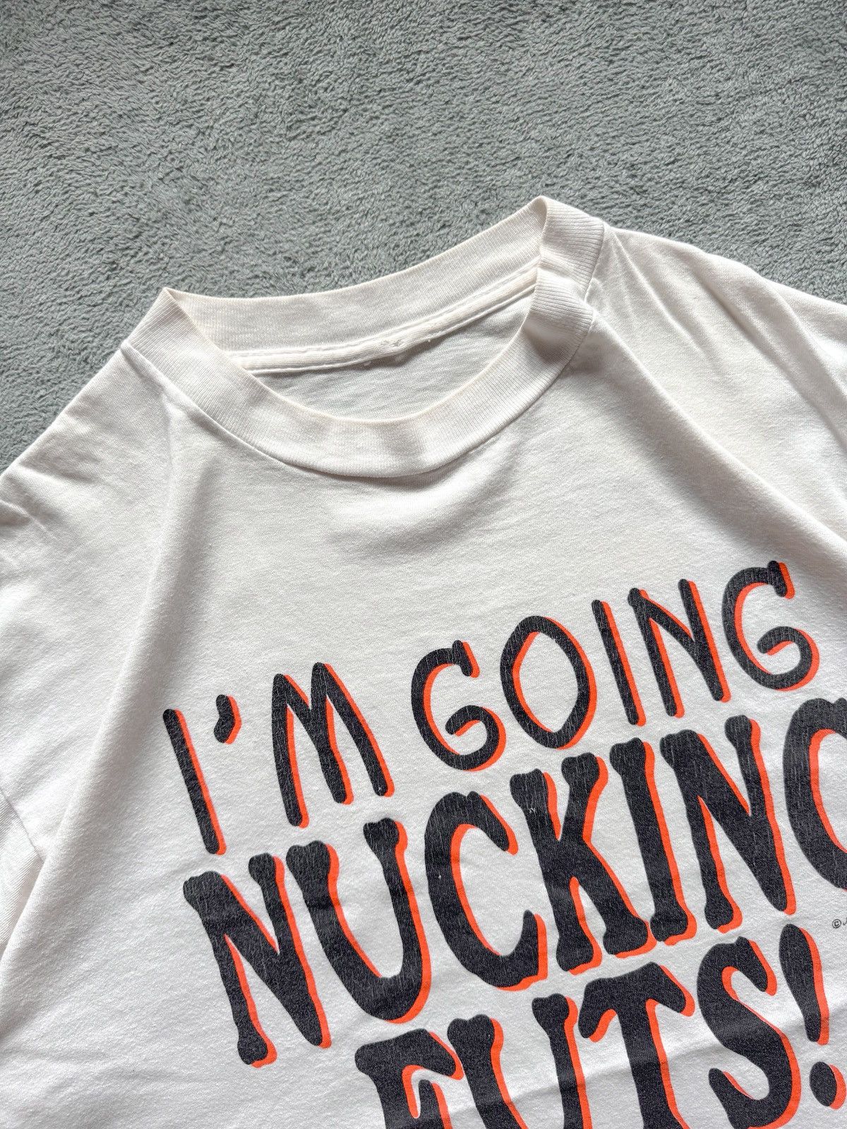 Other Vintage 90s Statement Tshirt ‘Im going nucking futs’ Size US L / EU 52-54 / 3 - 3 Thumbnail
