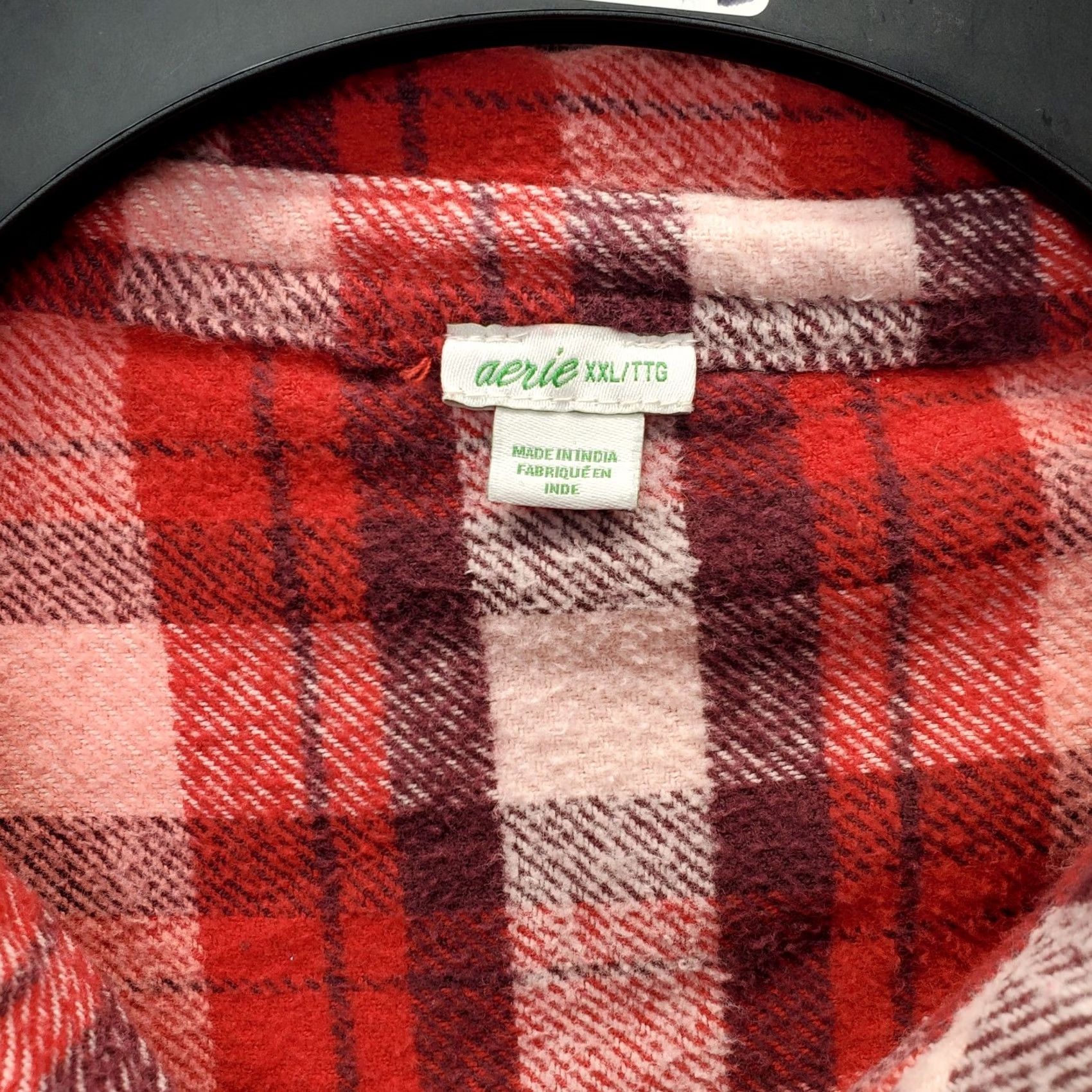 Vintage Aerie Womens XXL Flannel Shirt Multi Plaid Button Up Collared Shirt Regular Fit Vintage? No Size XXL / US 16-18 / IT 52-54 - 6 Thumbnail