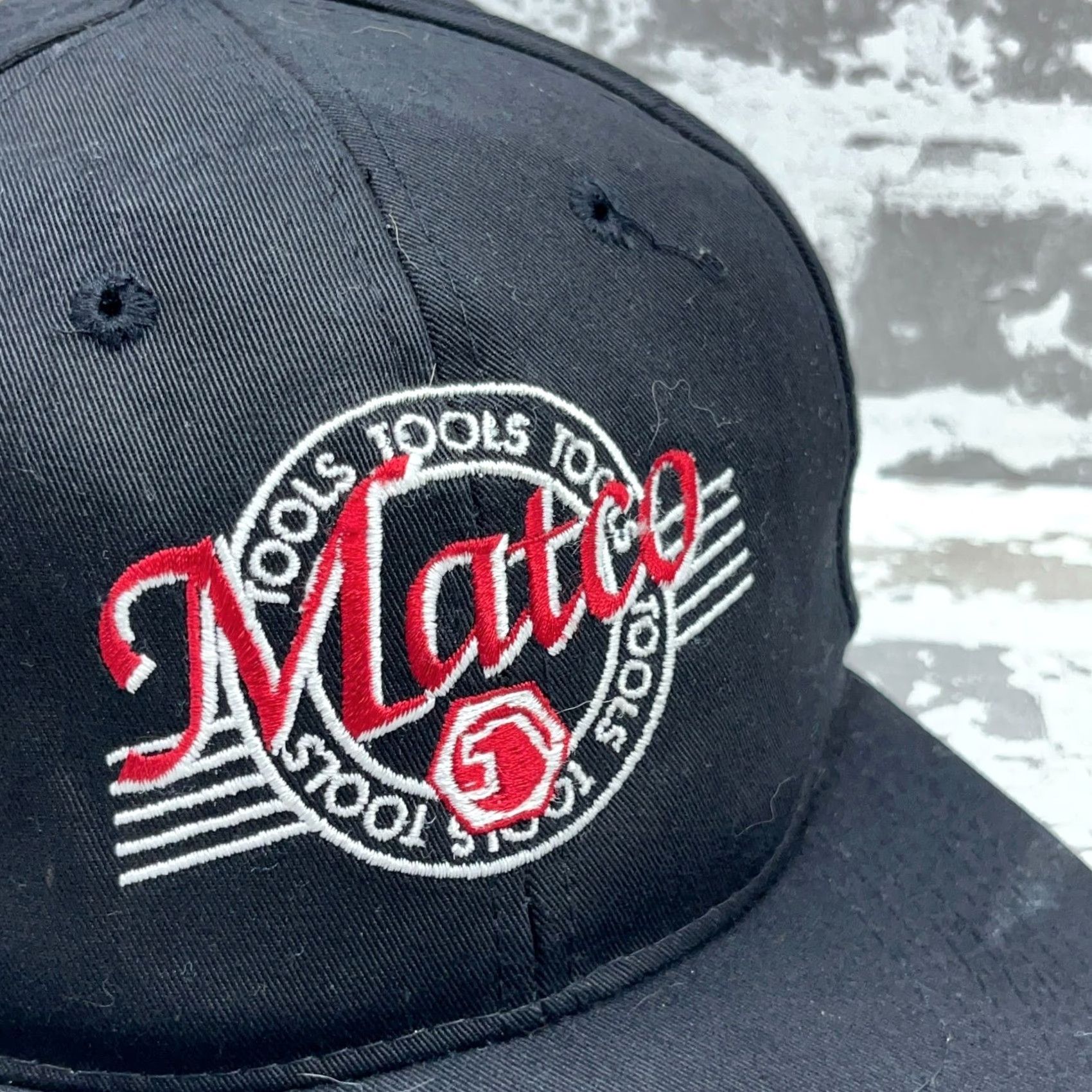 Logo 7 VINTAGE Matco Tools Hat Cap Snapback Black Red Big Logo 90s Y2K Racing Adult Cap HAT Mens Black 90s Logo Vintage Accessories Size ONE SIZE - 4 Thumbnail
