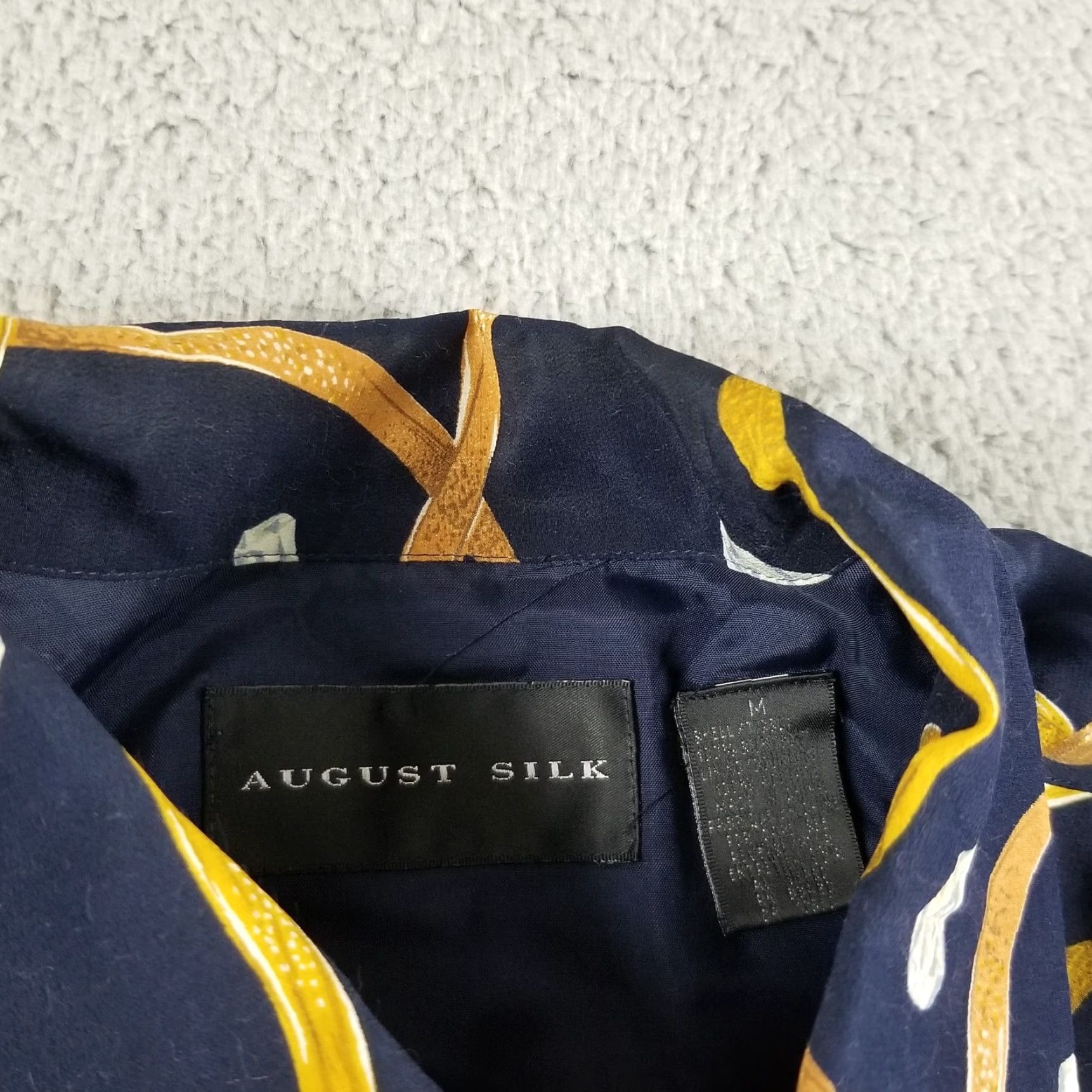 Vintage VINTAGE August Silk Bomber Jacket Geometric Clock Diamond Matching Shirt Blouse Medium Blue Unisex Adults PME-? Size M / US 6-8 / IT 42-44 - 3 Thumbnail