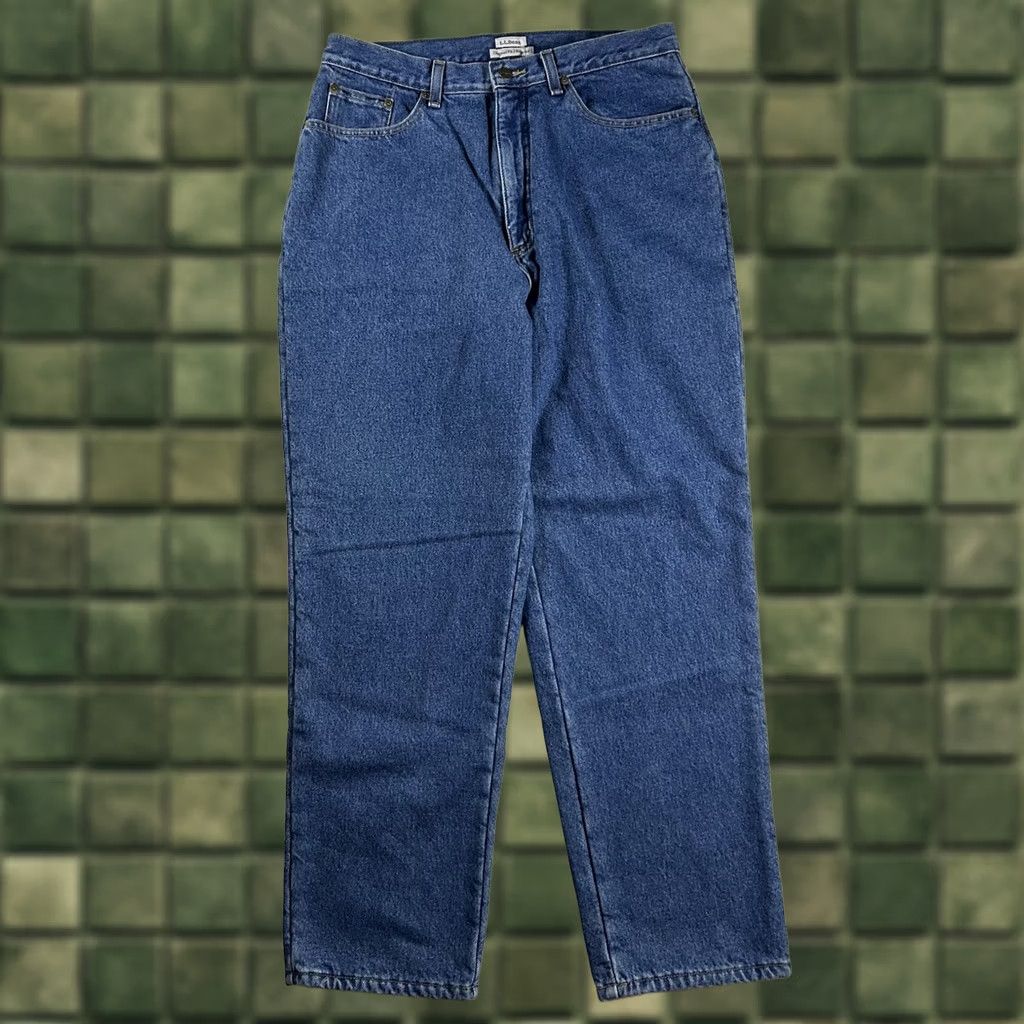 Vintage VINTAGE LL Bean Jeans Blue W14 Fleece Lined Relaxed Fit Denim 90s Womens Size 36" / US 14 / IT 50 - 1 Thumbnail