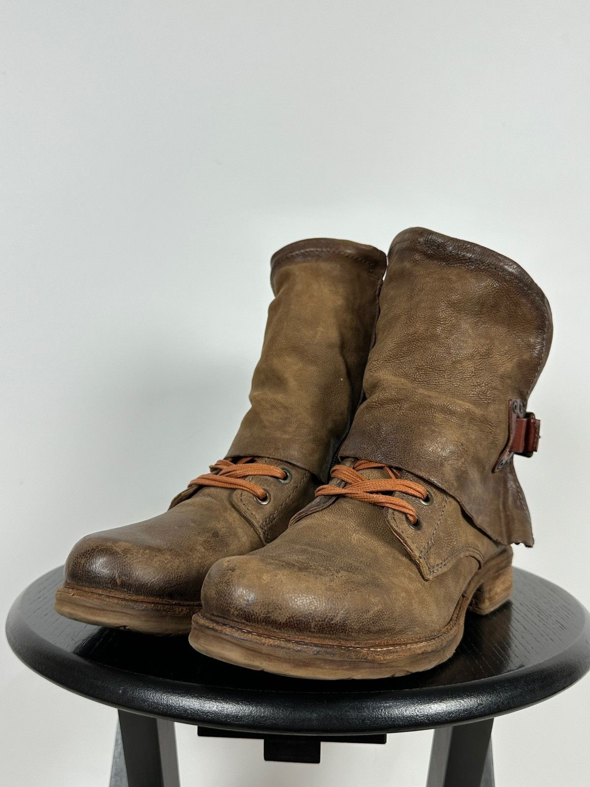 A.S.98 A.S.98. Airstep Brown Leather Biker Ankle Boots Size US 7 / IT 37 - 10 Thumbnail