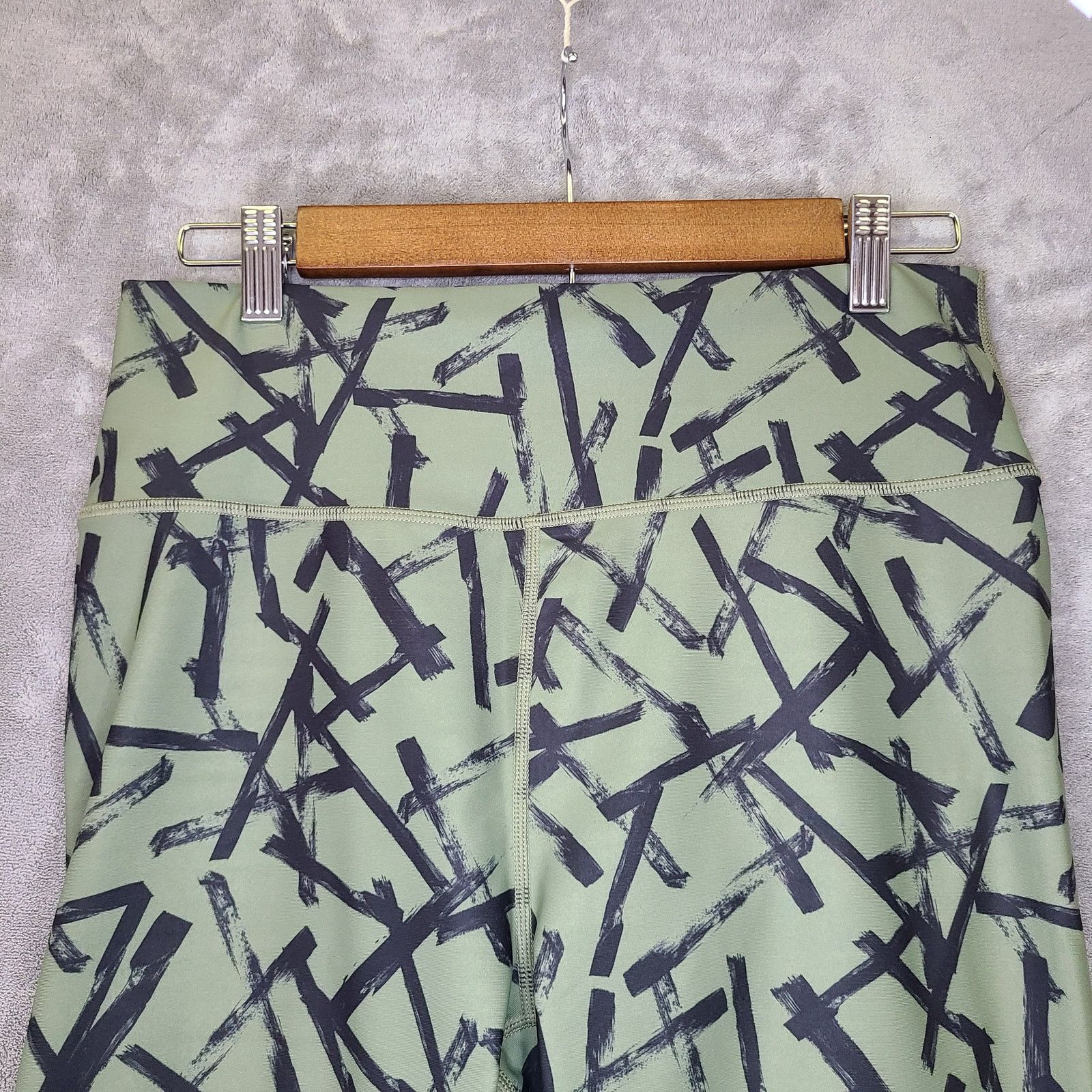 Sage Sage Women's XL Yoga Pants Green/Black Abstract Stretchy Size 28" / US 6 / IT 42 - 2 Thumbnail