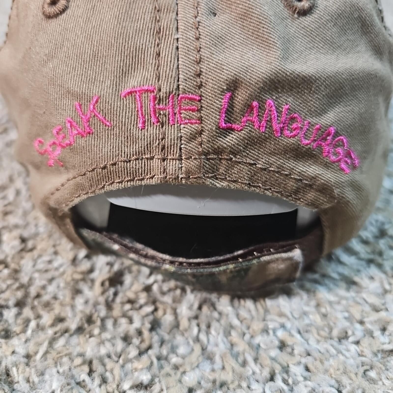 Other Primos Speak The Language Bejeweled Pink Letter hat Elk Hunt Size ONE SIZE - 5 Thumbnail