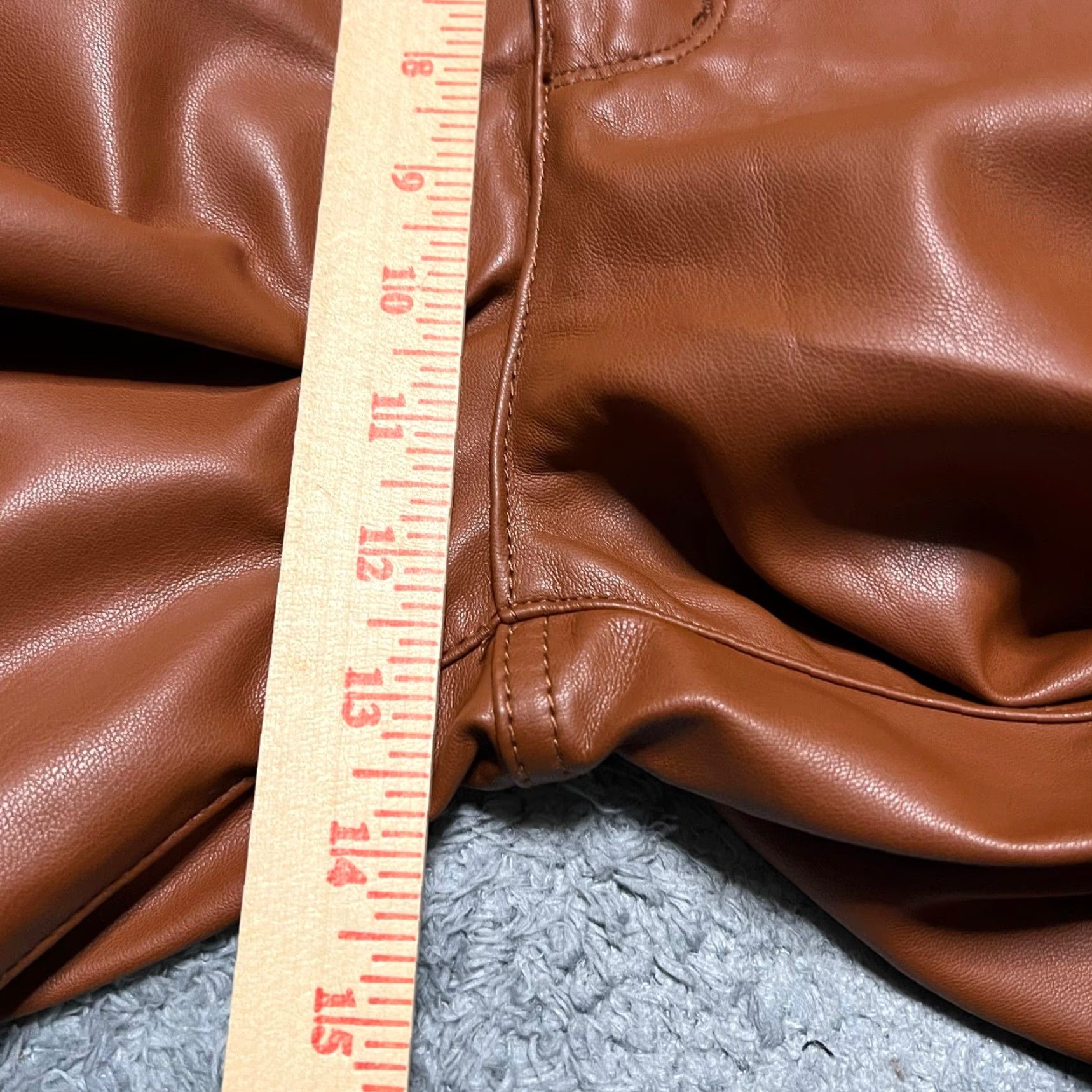 Vintage VINTAGE Judy Blue Pants Womens 11 /30 (32x23.5) Brown Wide Leg Crop Vegan Faux Leather Womens 11 /30 Brown Wide Leg Cropped Pants Judy Blue Size 32" / US 10 / IT 46 - 7 Thumbnail