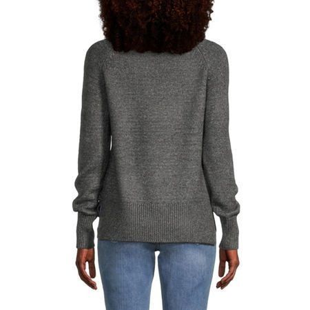 Other St. John’s Bay Mixed Stitch Reglan, Crew Neck Sweater, Charc Size M / US 6-8 / IT 42-44 - 2 Thumbnail