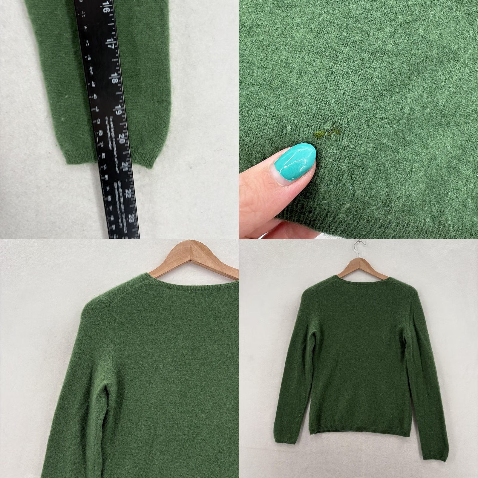 Charter Club Charter Club Sweater Womens Small Green Cashmere Crew Neck Knit Pullover Size S / US 4 / IT 40 - 8 Thumbnail