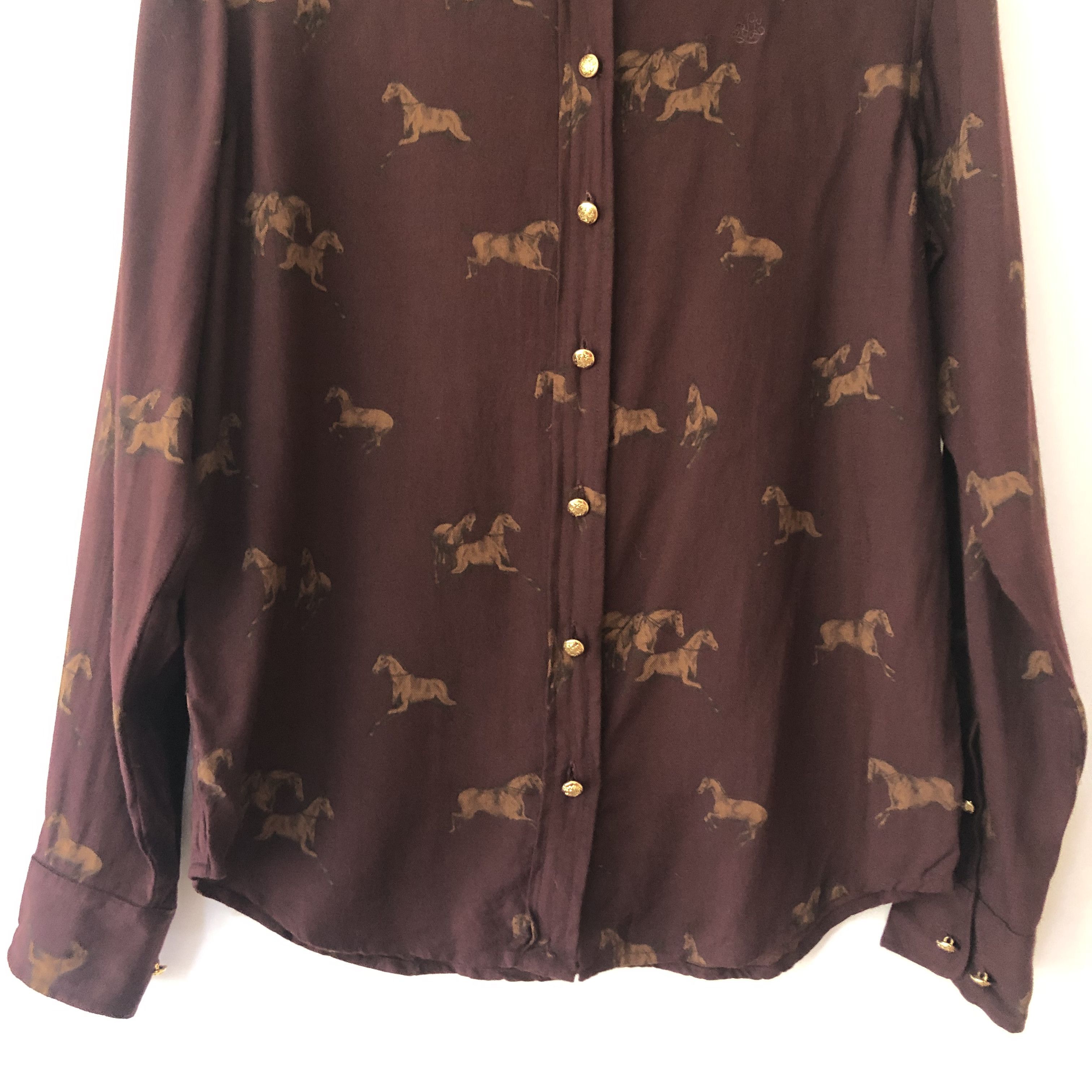 Lauren Ralph Lauren Lauren Ralph Lauren Women's Shirt Horse Print Rayon/Wool Size S / US 4 / IT 40 - 10 Thumbnail