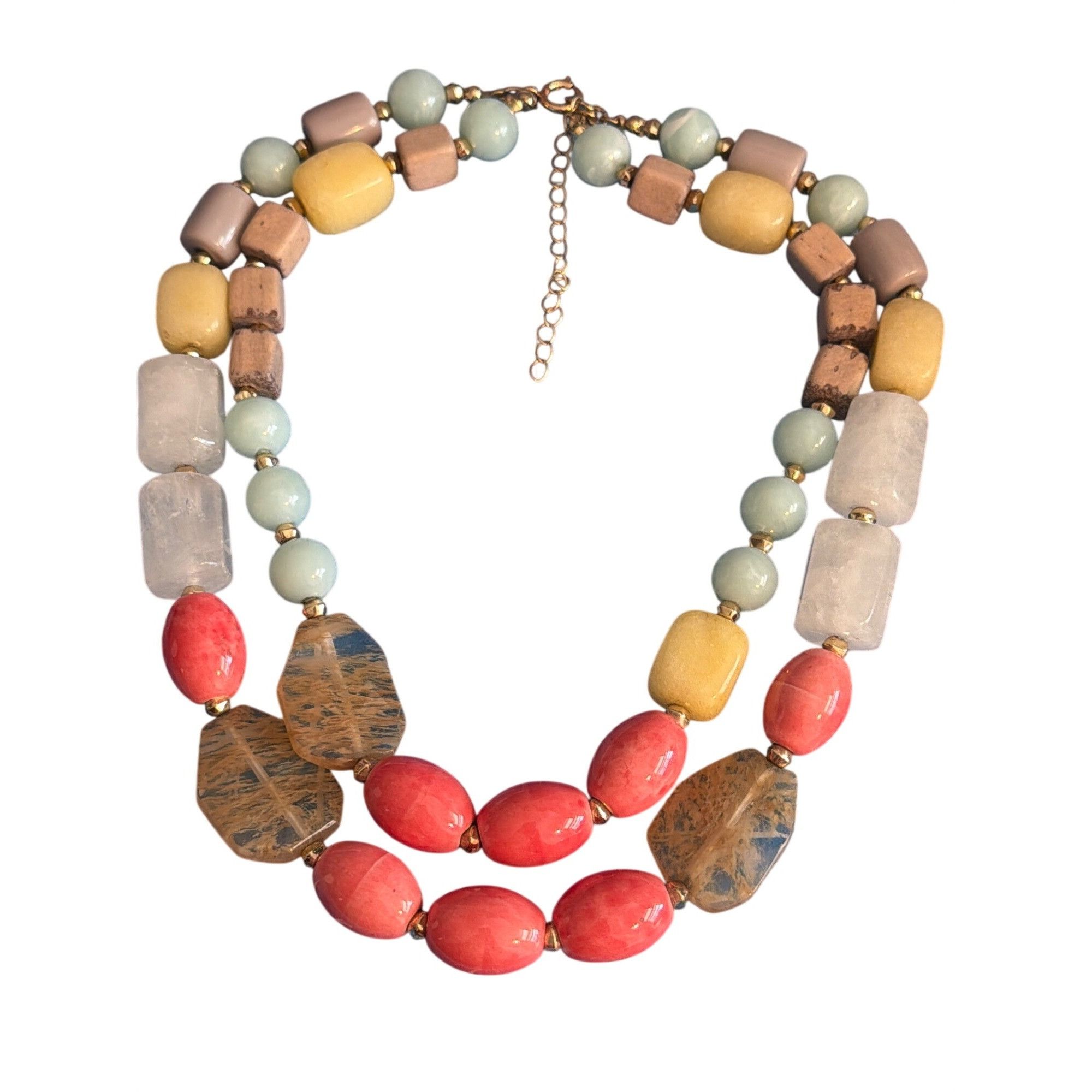 Loft Loft Multi Color Chunky Bead Statement Necklace Wood Stone Q Size ONE SIZE - 4 Thumbnail