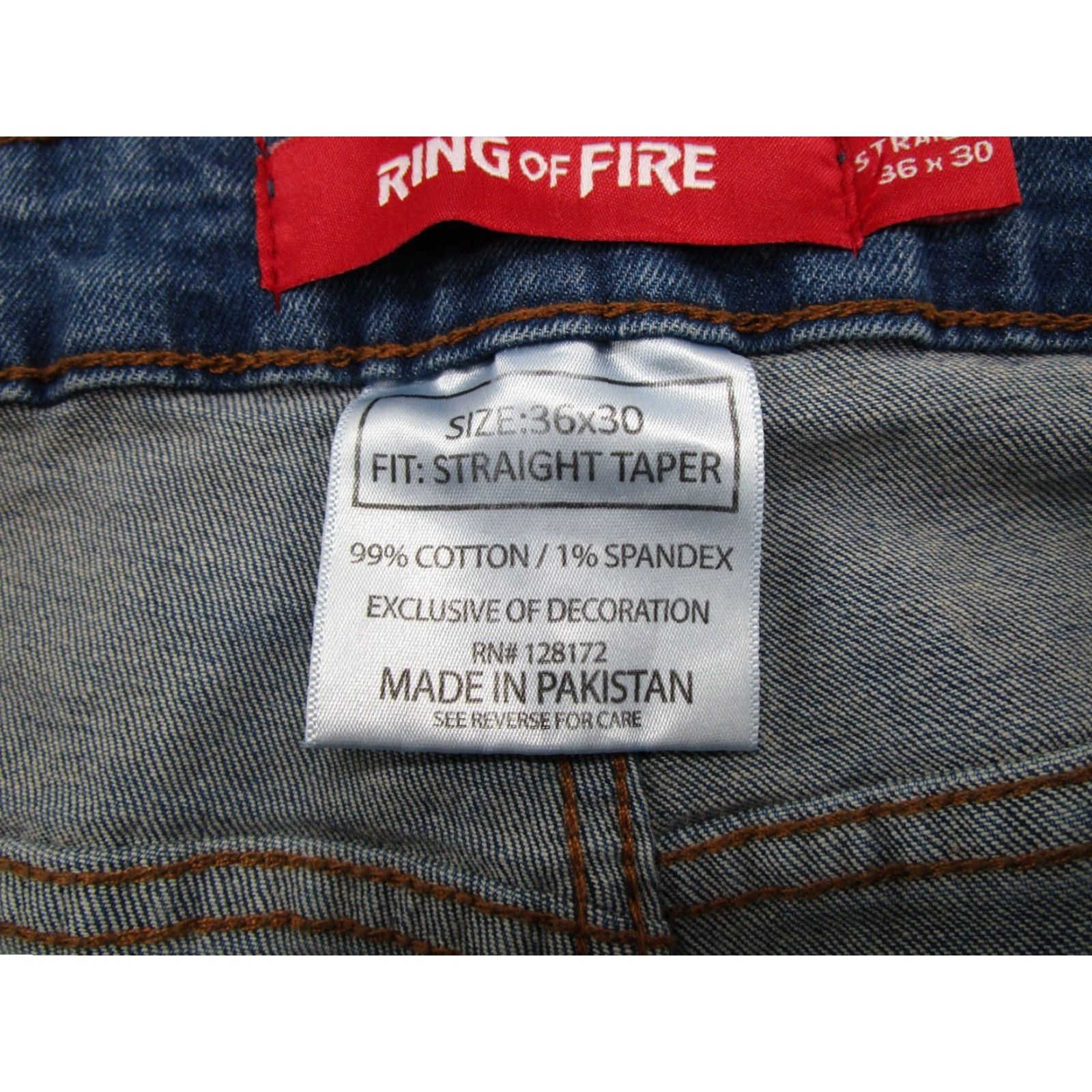 Ring Of Fire Ring Of Fire Jeans Men's Straight Taper Blue Stretch Denim Size 36x30 Distressed Size US 36 / EU 52 - 5 Thumbnail