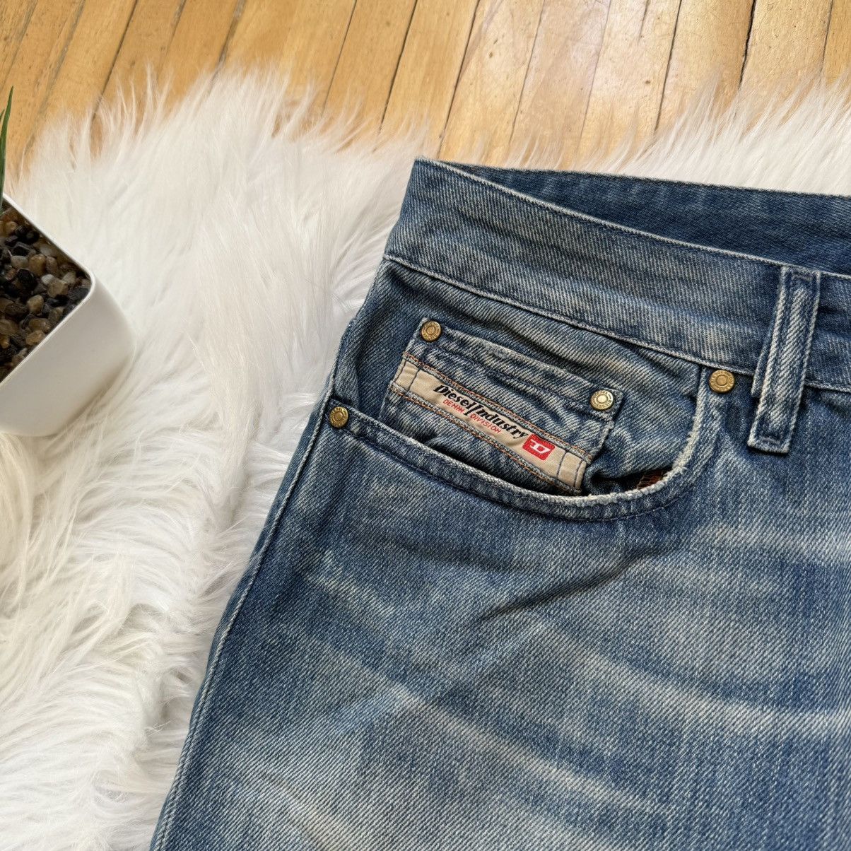 Diesel 📌 Crazy Diesel Flared Bootcut Vintage Y2K Washed Blue Denim Size US 34 / EU 50 - 6 Thumbnail