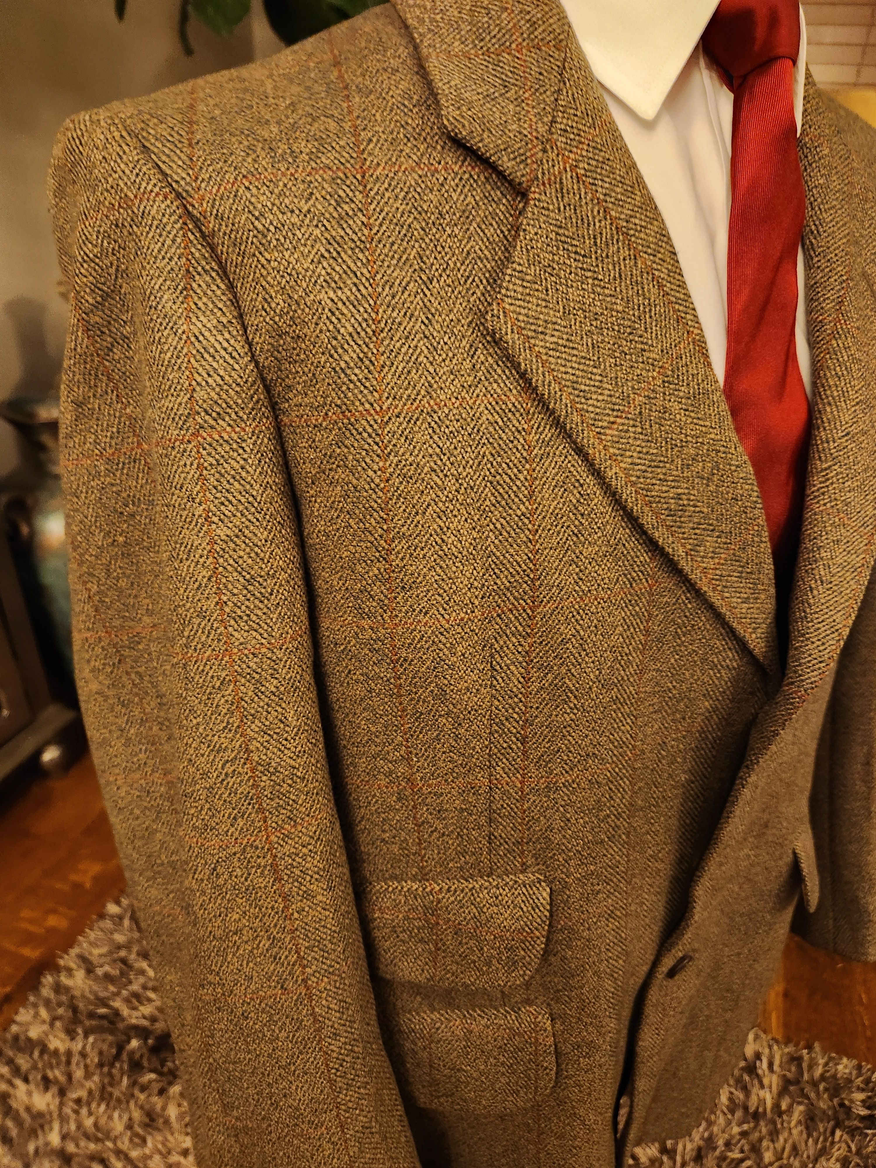Vintage Sports Saxony Men's Bespoke Tweed Jacket Size 42R - 3 Thumbnail