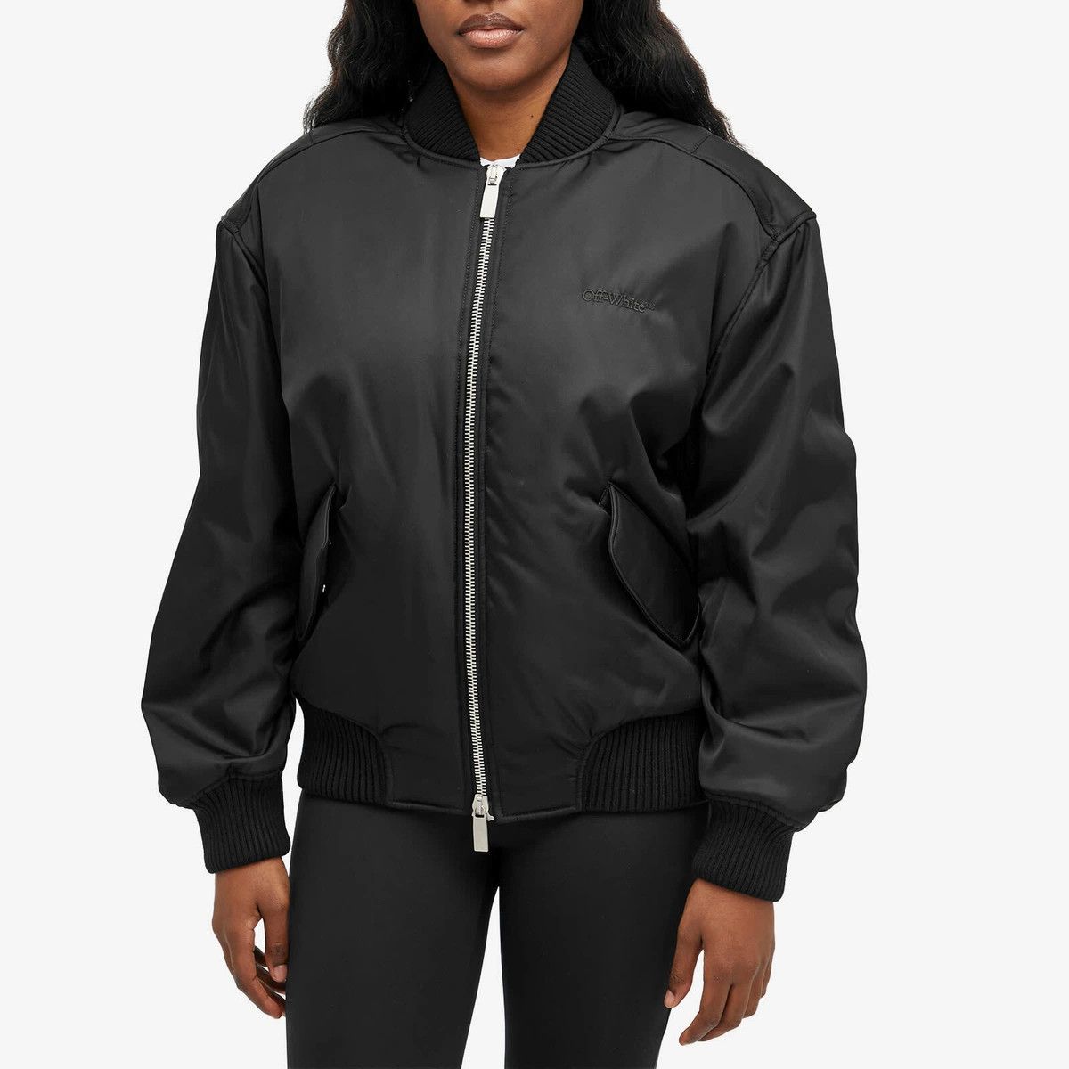 Off-White o1y1125 Bomber Jacket in Black Size XS / US 0-2 / IT 36-38 - 2 Thumbnail
