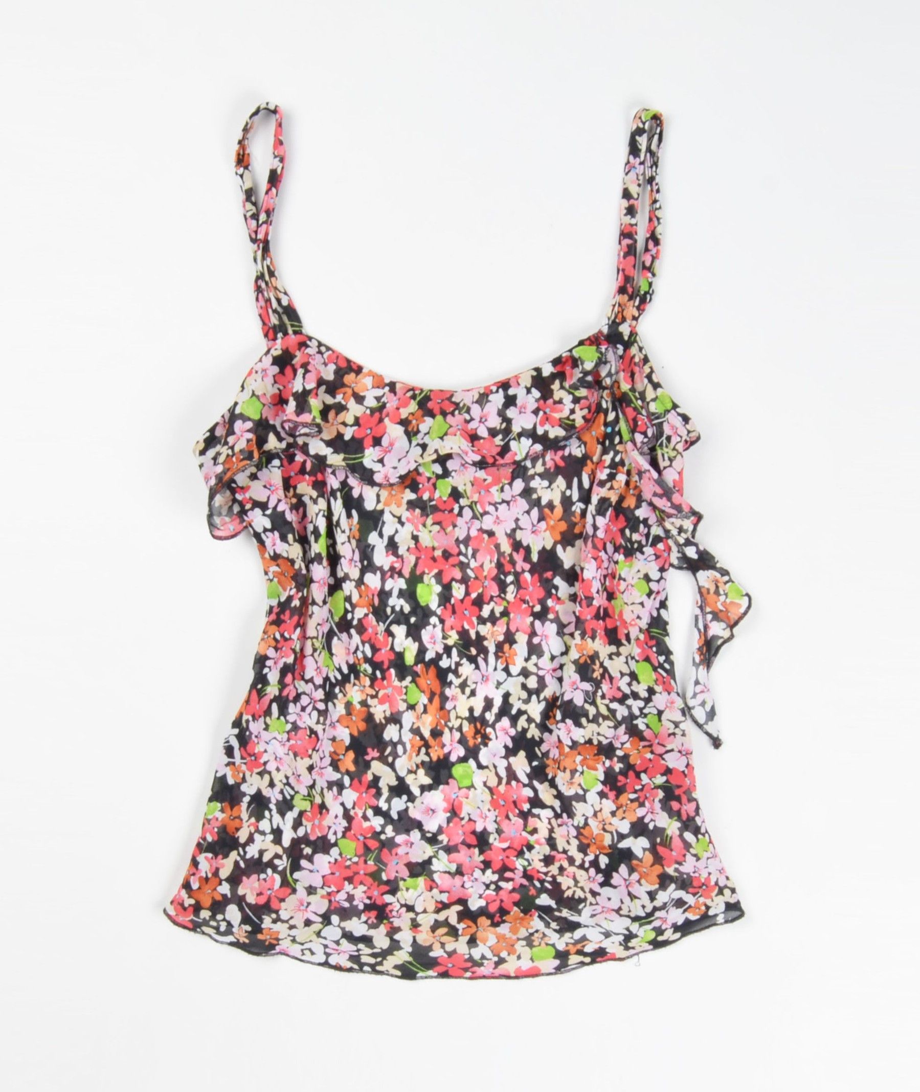 Vintage Vintage Per Una Y2K Floral Ruffle Mesh Cami Top Size S / US 4 / IT 40 - 4 Thumbnail