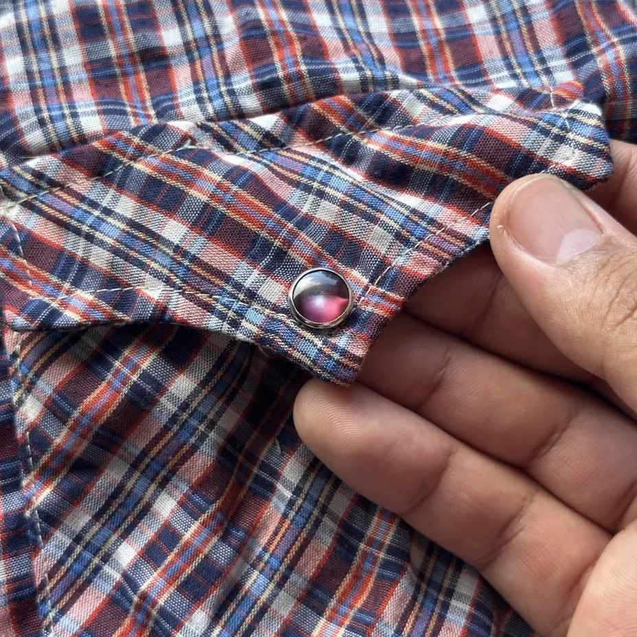 Wrangler Vintage 70s Wrangler Western Plaid Ruby Snap Button Shirt Size US M / EU 48-50 / 2 - 4 Thumbnail