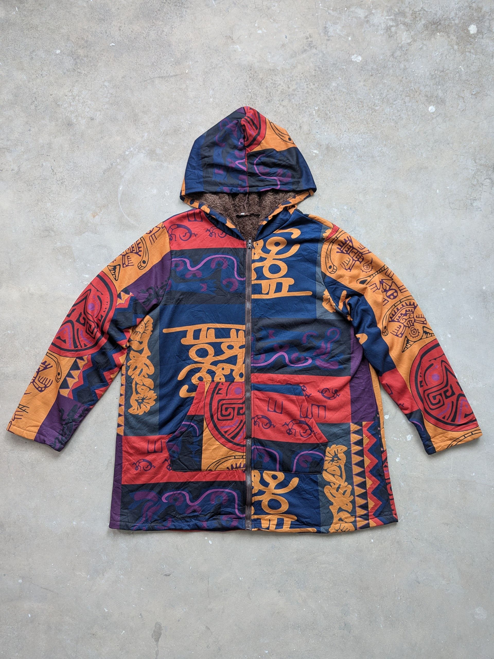 Art Comes First × Japanese Brand Vintage 90s Japanese Motif Hoodie Sweater Lining Fleece Size US L / EU 52-54 / 3 - 1 Thumbnail