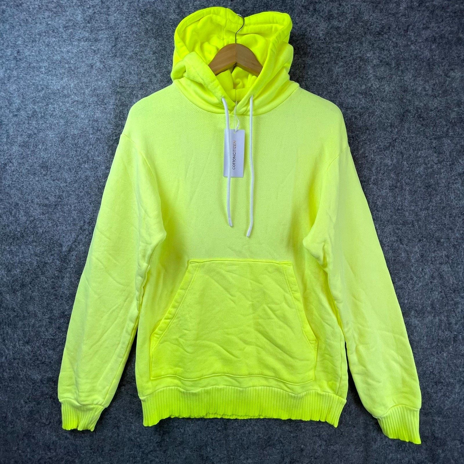 COTTONCITIZEN Cotton Citizen Hoodie Mens Small Neon Yellow Kangaroo Pocket Size US S / EU 44-46 / 1 - 1 Thumbnail