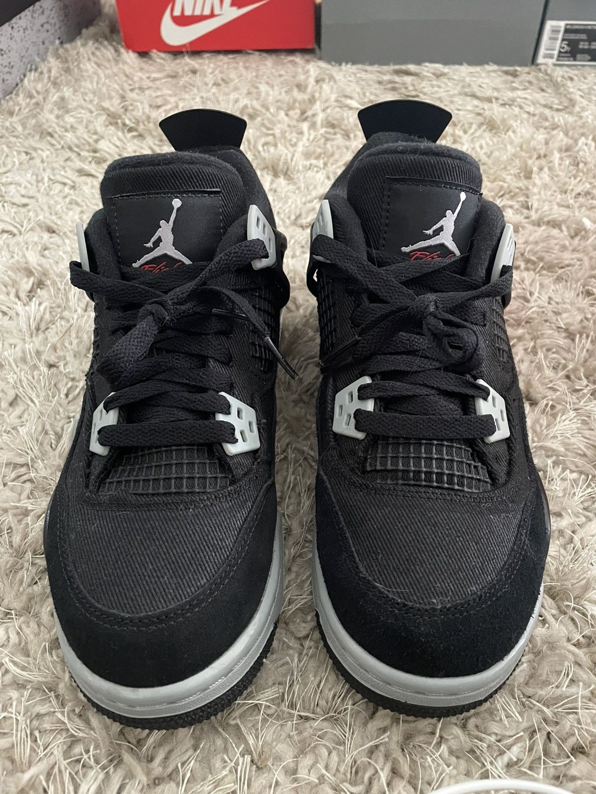 Jordan Brand Jordan 4 Black Canvas Size US 5 / EU 37 - 4 Thumbnail