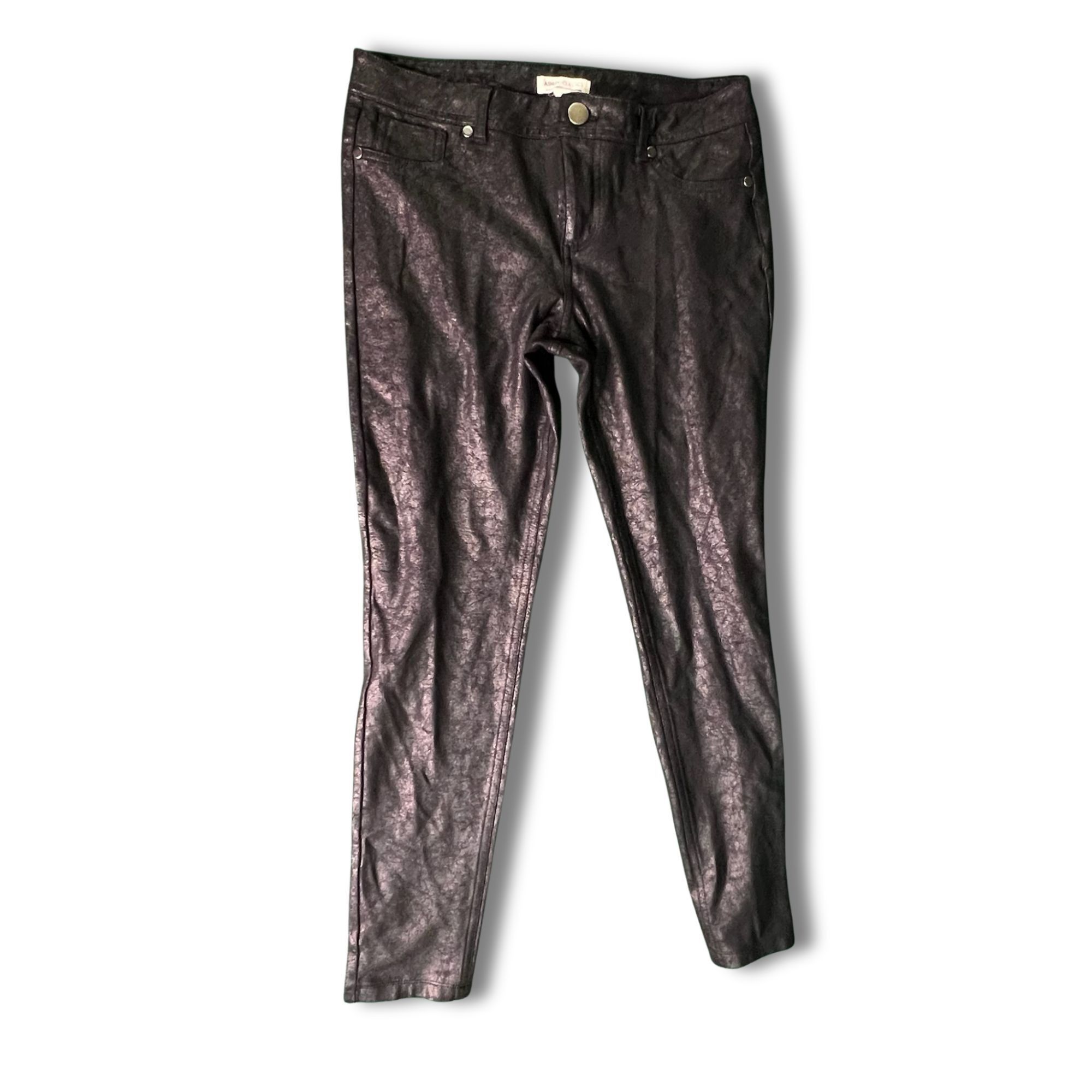 Other ASHLEY-CLASSICS Black Faux Leather Coated Skinny Jeans Size Size 31" - 2 Thumbnail