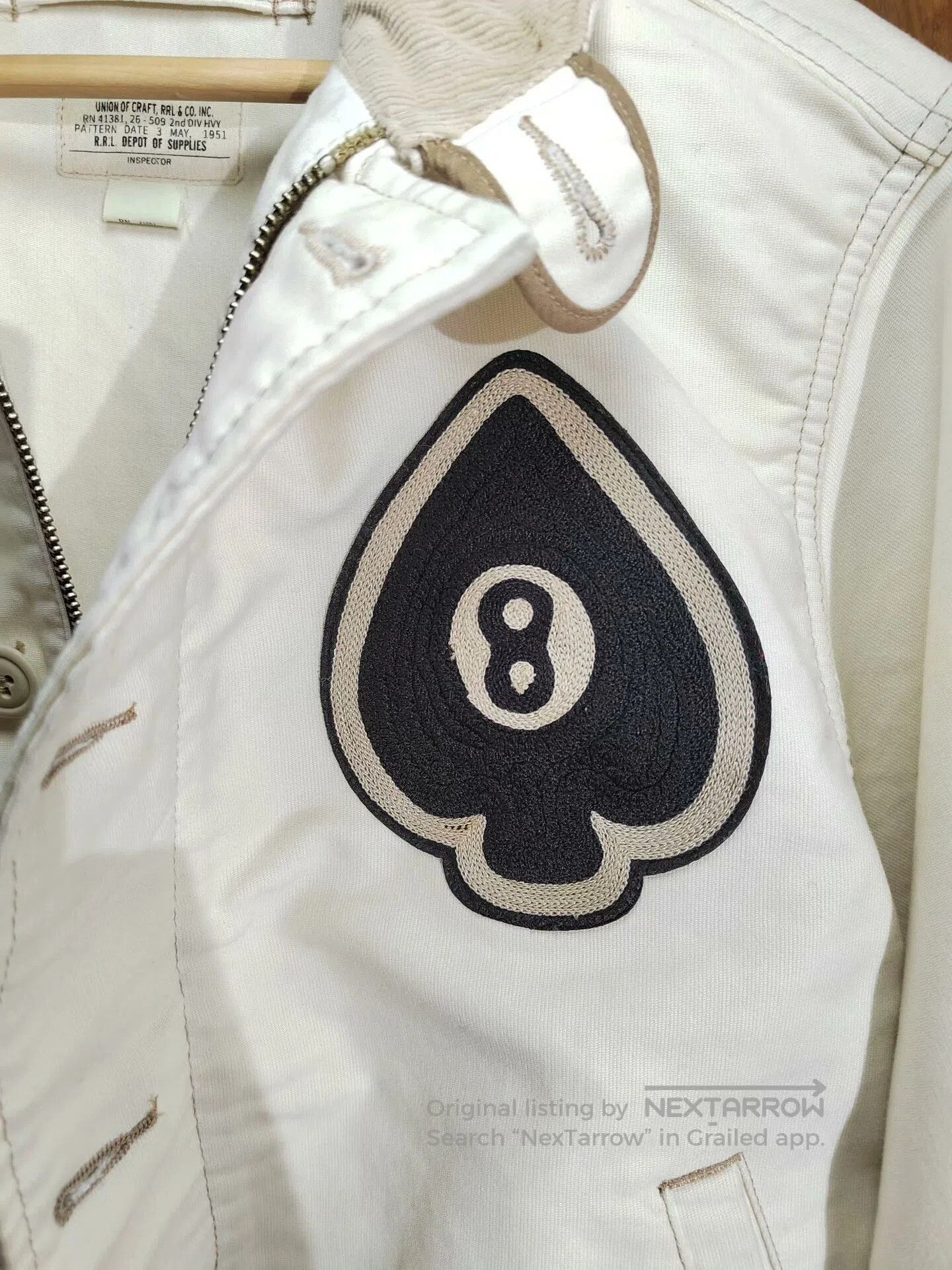 RRL Ralph Lauren Double RL White Jacket with Card Design. Size US M / EU 48-50 / 2 - 6 Thumbnail