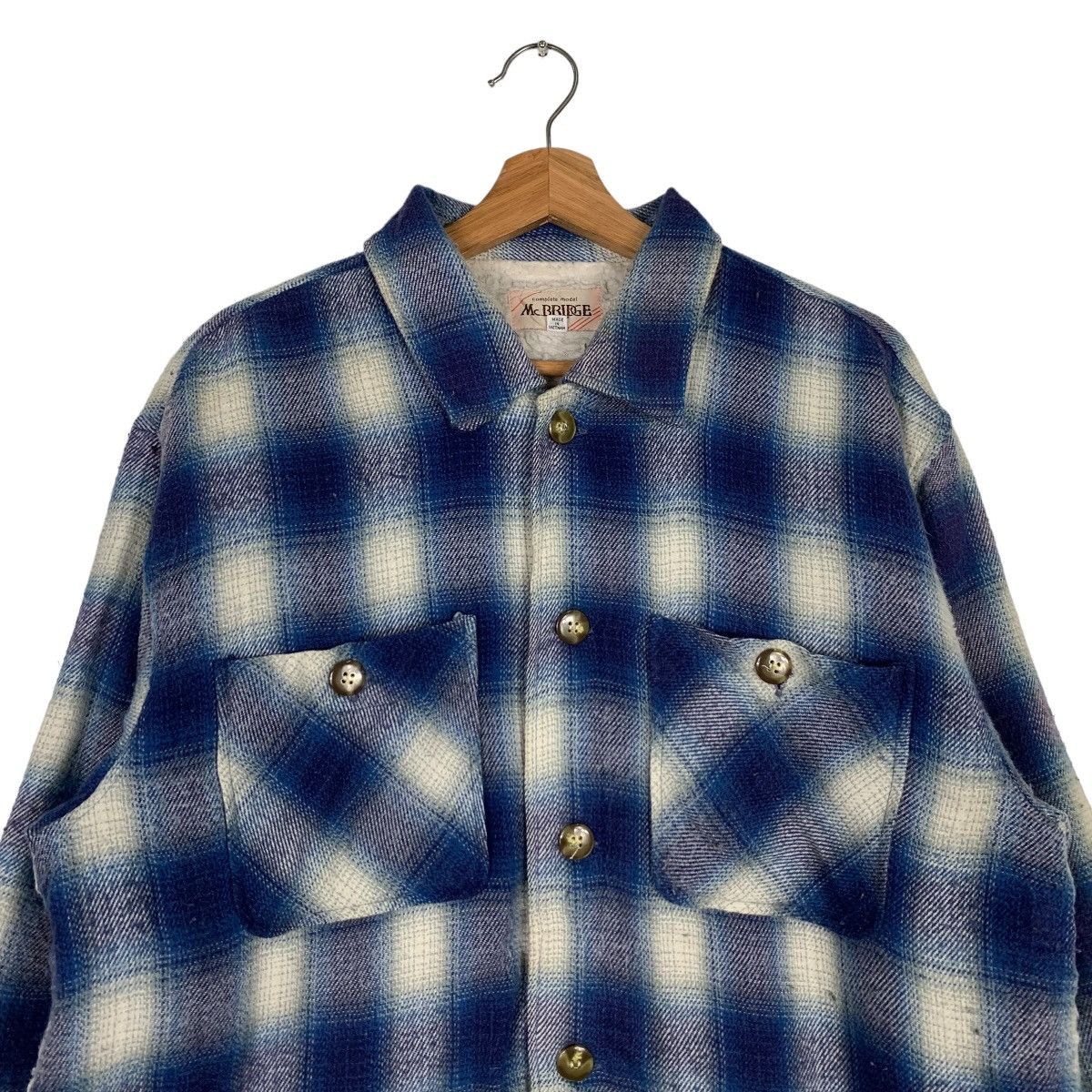 Flannel Mc. BRIDGE Shadow Plaid Sherpa Flannel #0219-C10 Size US M / EU 48-50 / 2 - 3 Thumbnail