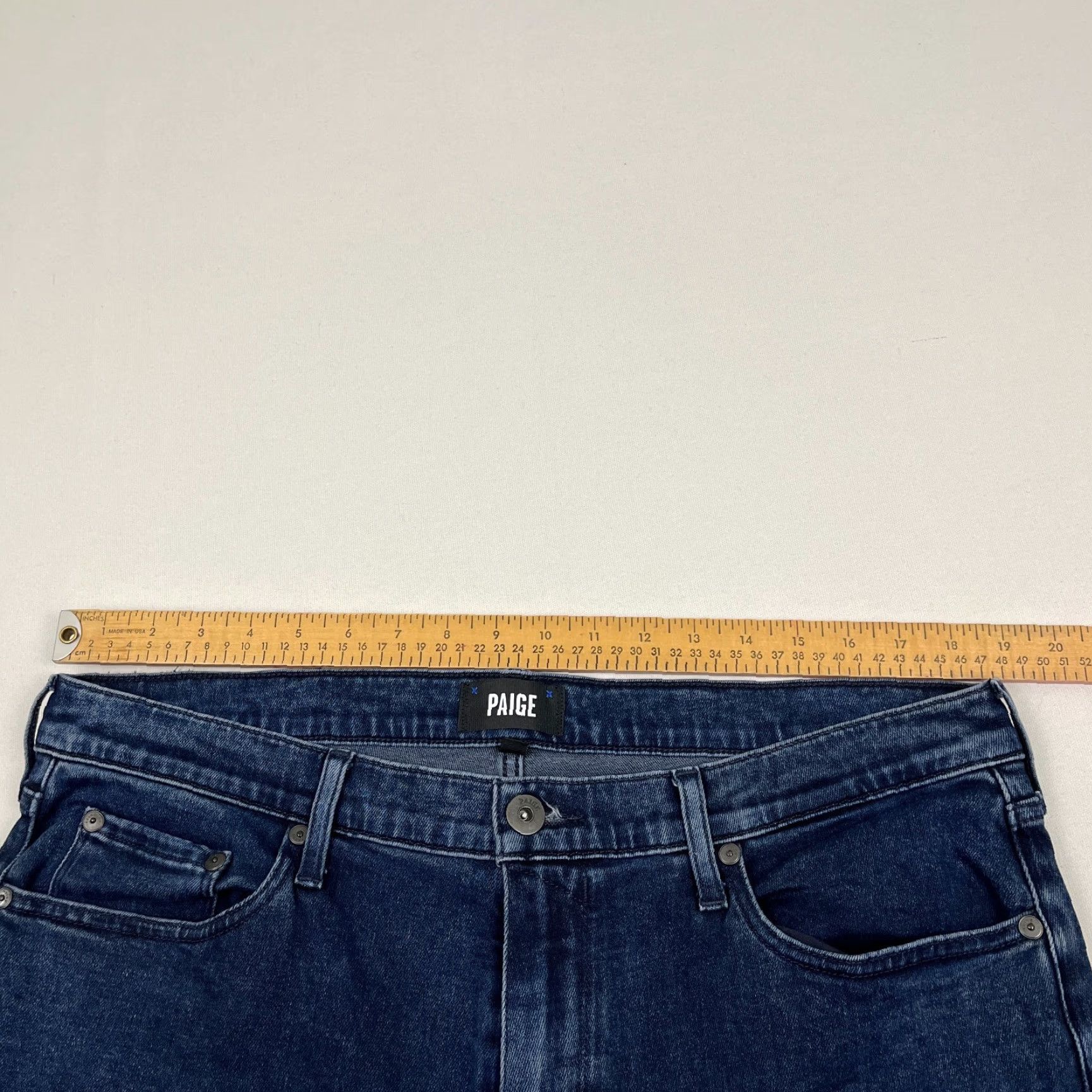 Paige Paige Jeans Mens Slim Straight 36 x 32 Blue Denim Stretch Travel Pants Regular Medium Blue Paige Lennox Size US 36 / EU 52 - 3 Thumbnail