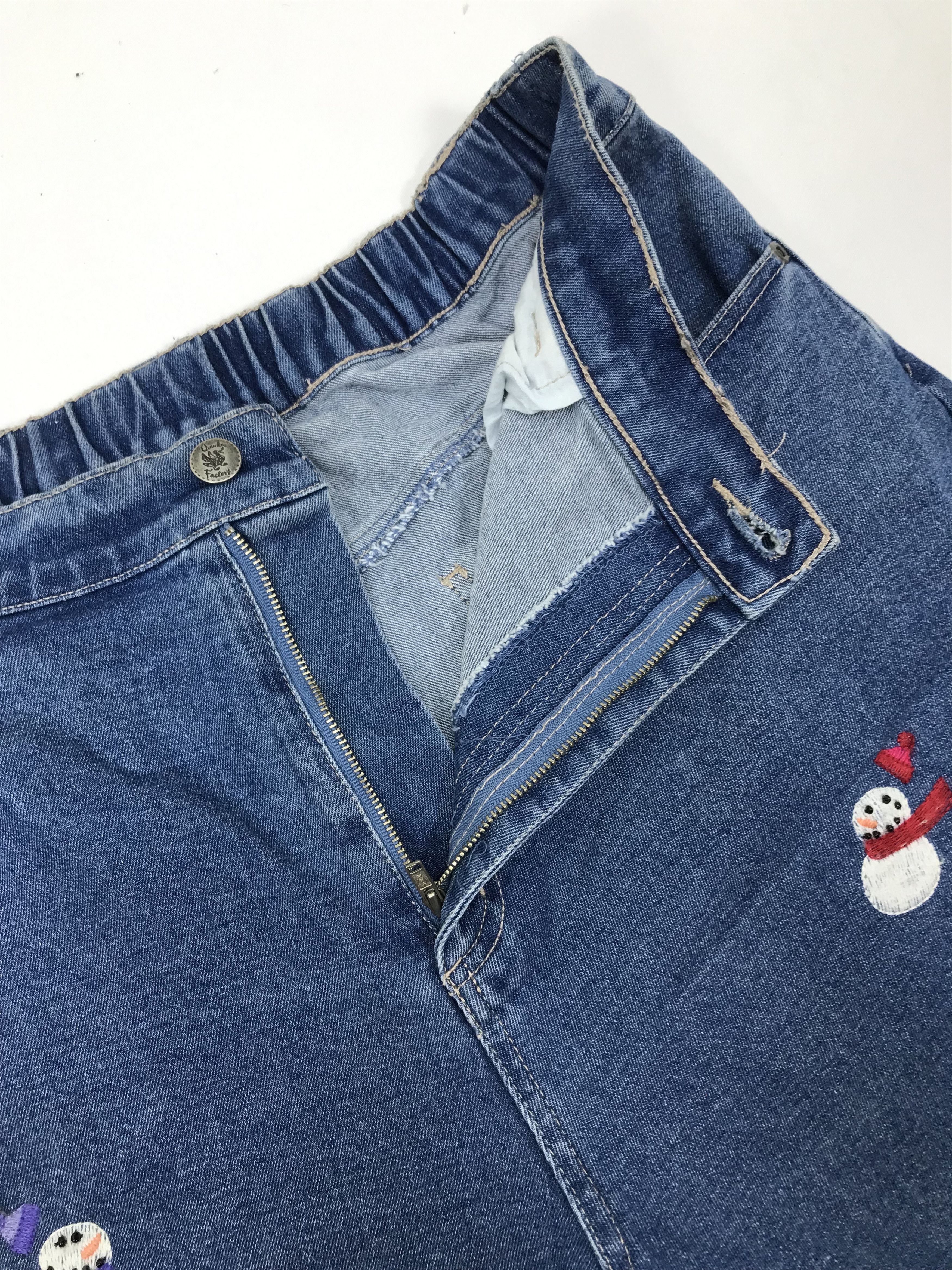 Quacker Factory Vintage Quacker Factory Embroidered Snow Man Jeans Size 33" - 9 Thumbnail