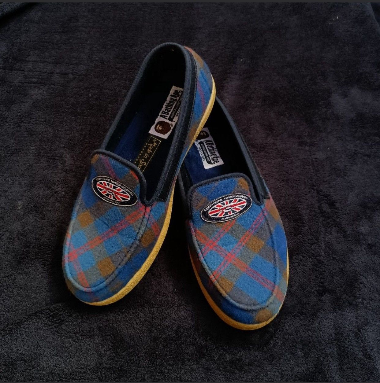 Bape RARE BAPE 🦍Tartan Check Nel Slip shoe Size US 7.5 / EU 40-41 - 1 Thumbnail