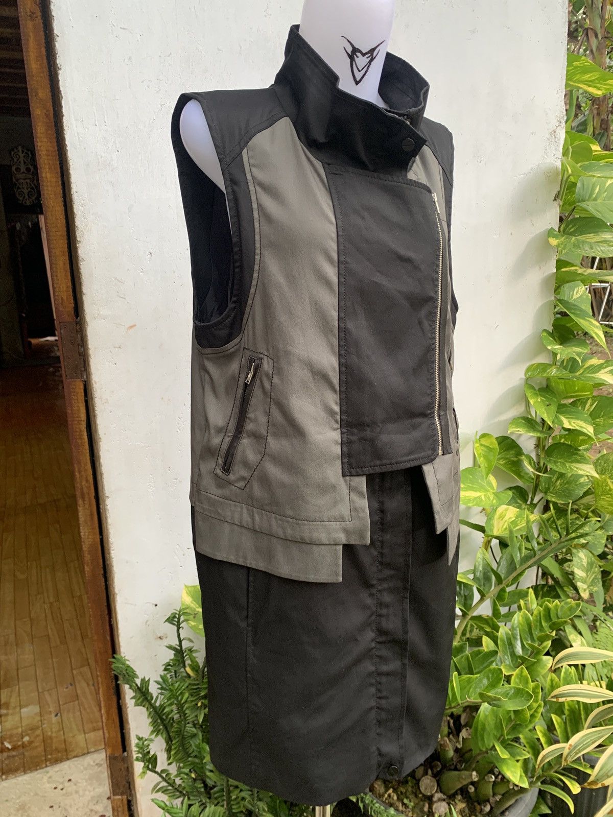 Japanese Brand × Seditionaries 2012 Tankus Multifabric Pocket Zip up Tactical Midi Dress Size S / US 4 / IT 40 - 2 Thumbnail