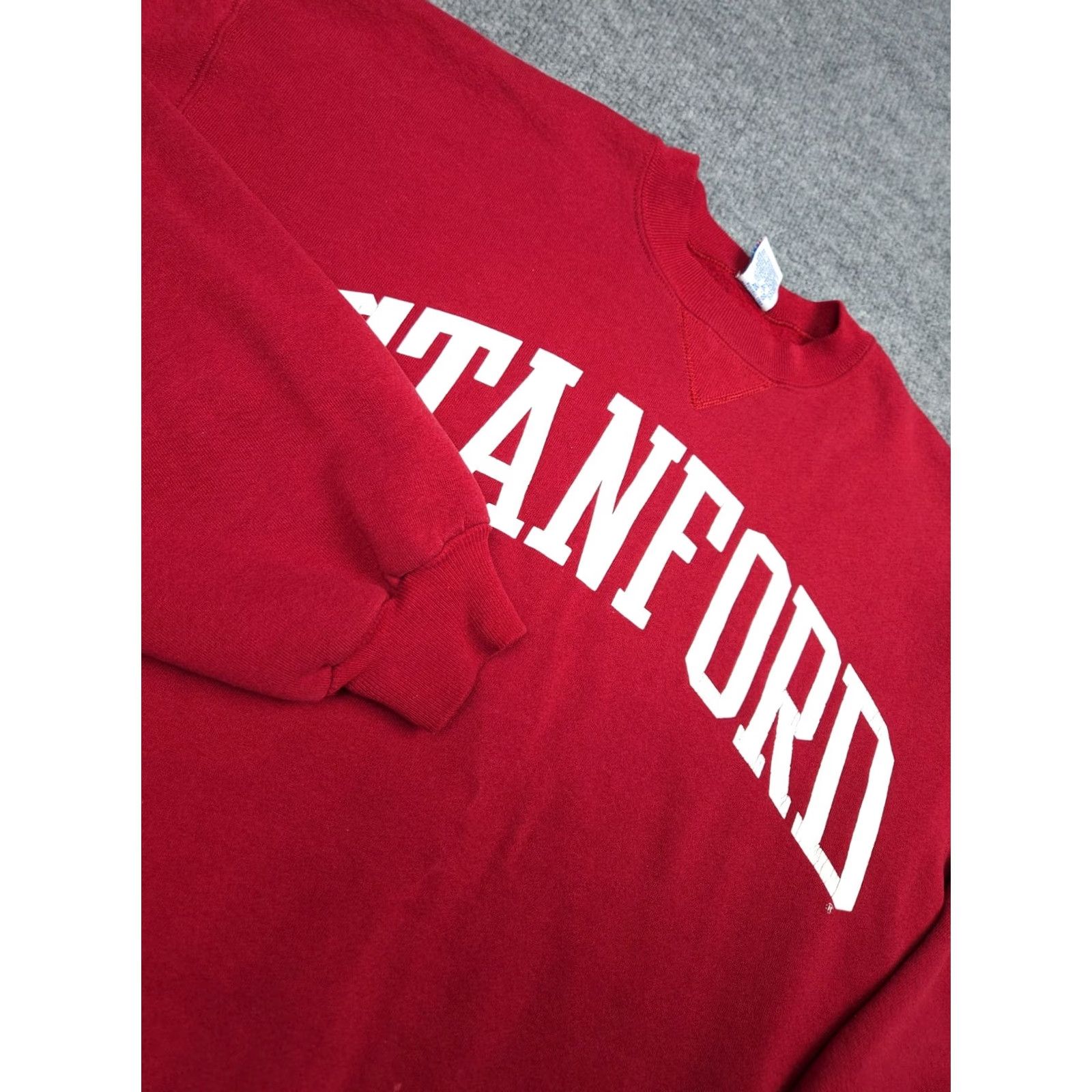 Russell Athletic VINTAGE Russell USA Stanford University Sweatshirt Men XL Red Spellout 90s Pullover Crew Neck Long Sleeve Fleece Cotton Logo Regular Sweatshirt Size US XL / EU 56 / 4 - 3 Thumbnail