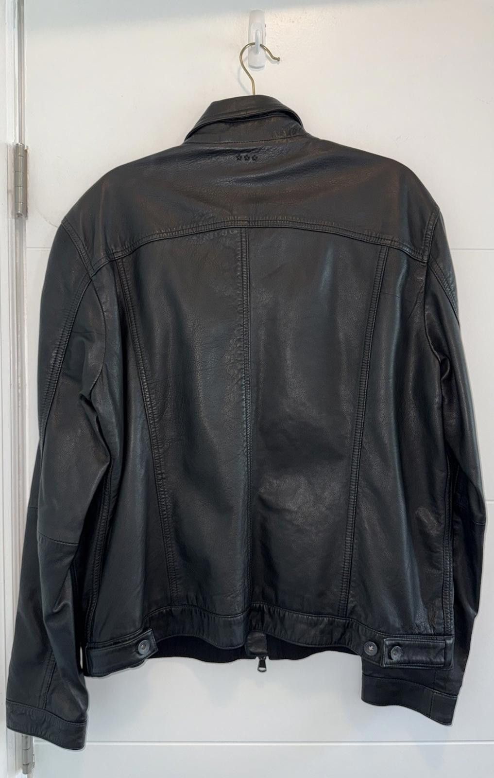 John Varvatos John Varvatos Brando Band Collar 100% Leather Jacket Black L Size US L / EU 52-54 / 3 - 4 Thumbnail
