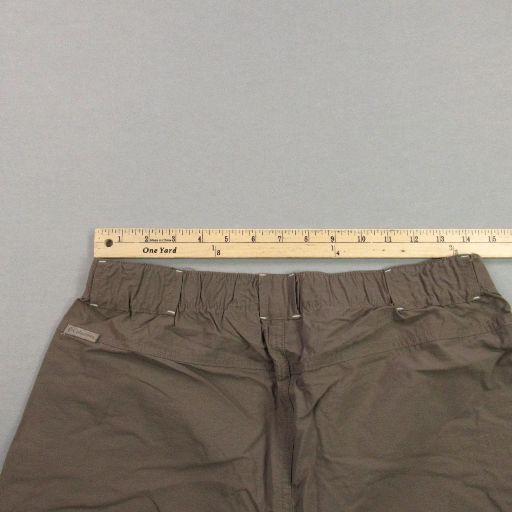 Vintage Columbia Pants Women Medium Lightweight Straight Leg Outdoors Pockets Brown Nylon Knit Blocked Short Size 32" / US 10 / IT 46 - 4 Thumbnail
